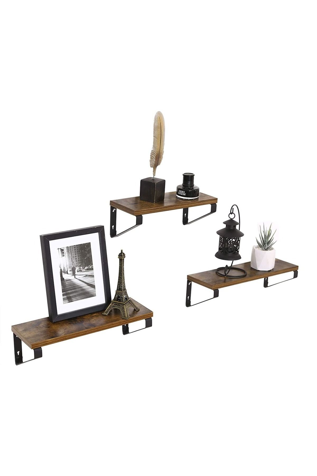 Mahmayi-Vasagle White Lws26wt Floating Shelf Bookshelf Wall Mounted Mdf Display Storage For Living Room 6