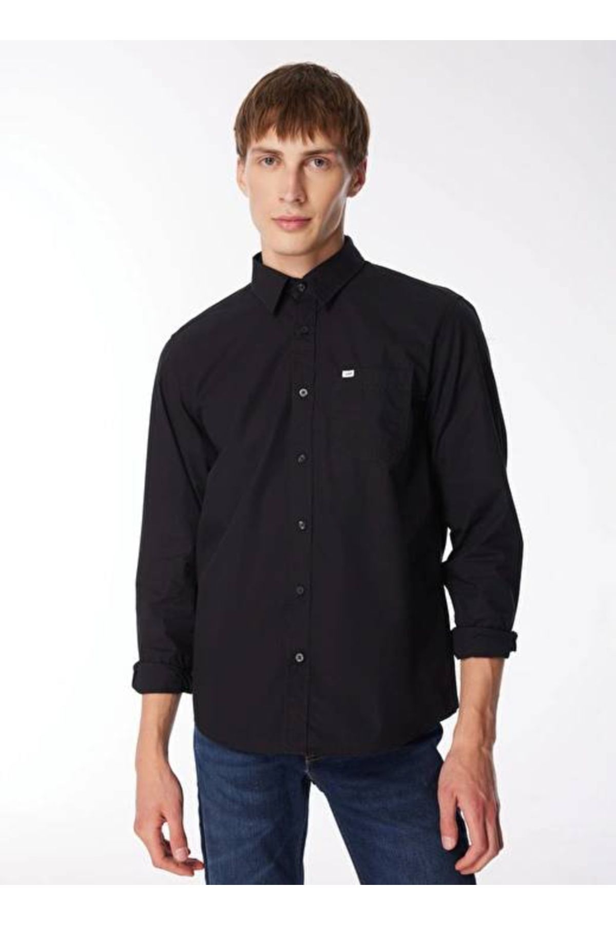 Lee-Black Regular Fit 100% Cotton Shirt 5