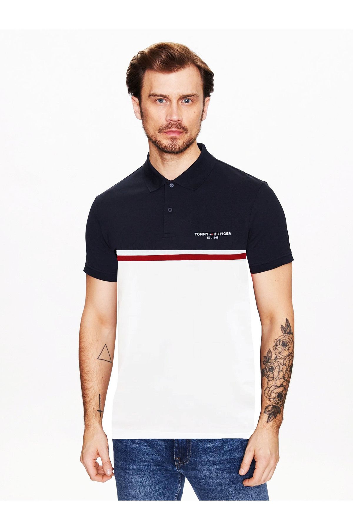 Tommy Hilfiger Sport _TommyHilfiger Double Color Polo Yaka Pique T-Shirt