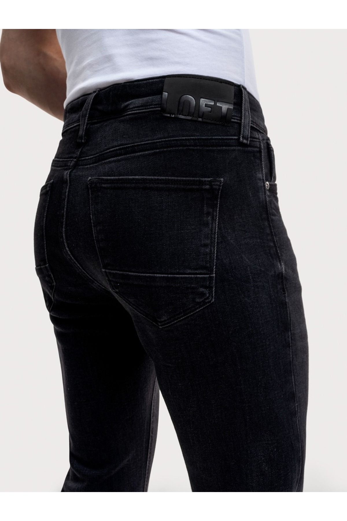 شلوار جین مشکی مردانه سیاه Justin Skinny Fit Gean LF2034749 Loft