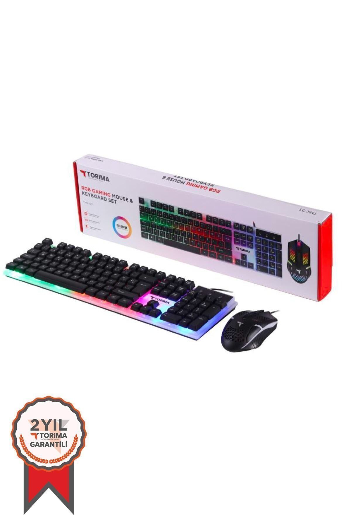 Umut Matbaacılık TMK-03 Gaming Rgb Işıklı Kablolu Q Klavye Ve Mouse Seti Siyah