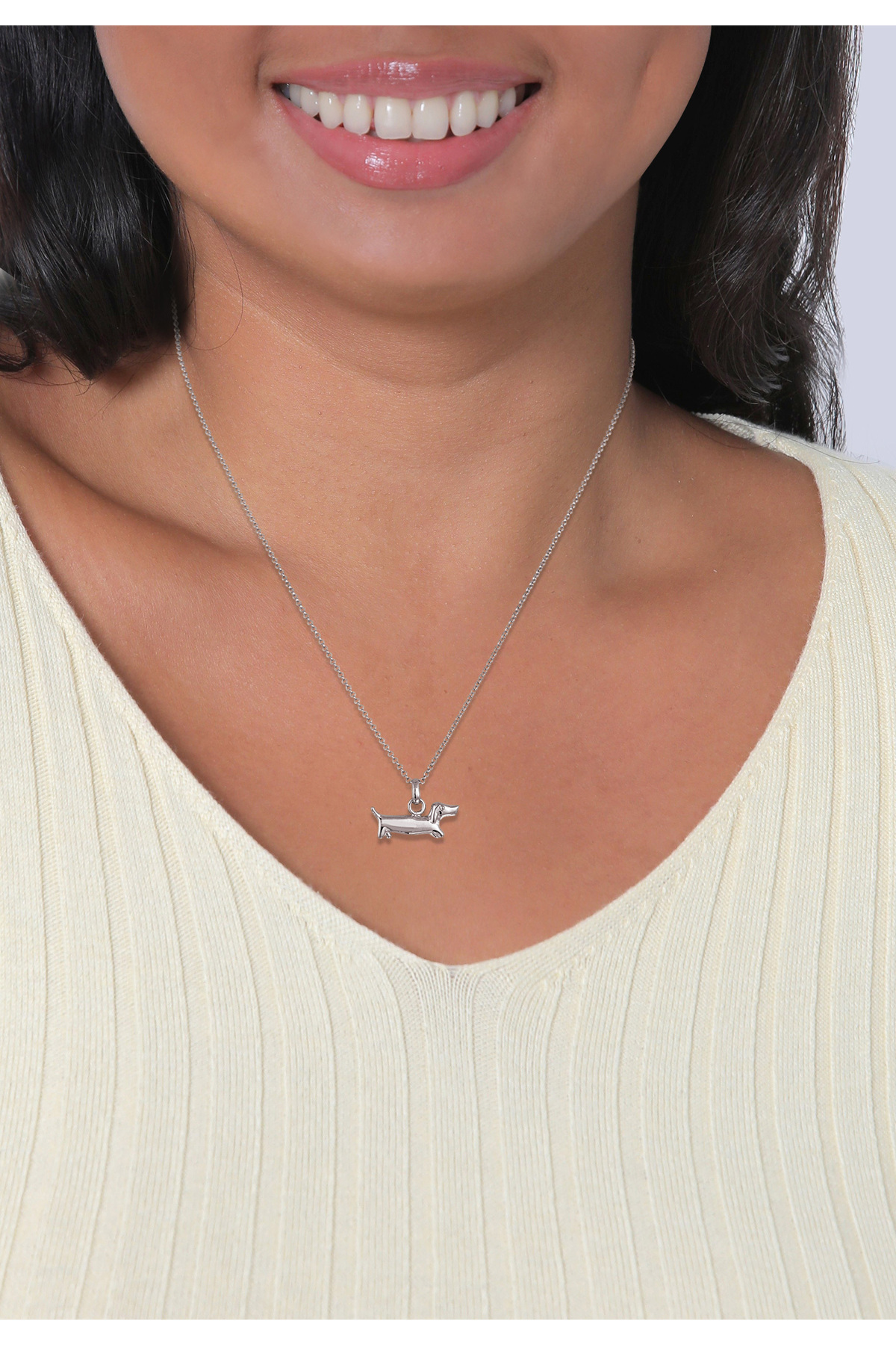 ELLI-Necklace Necklace Women Dachshund Pendant Peachain 925 Sterling Silver 45 cm 5