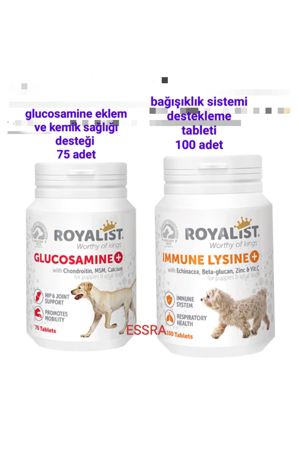 Royalist Köpekler için kemik ve eklem desteği tablet+ 2 li set