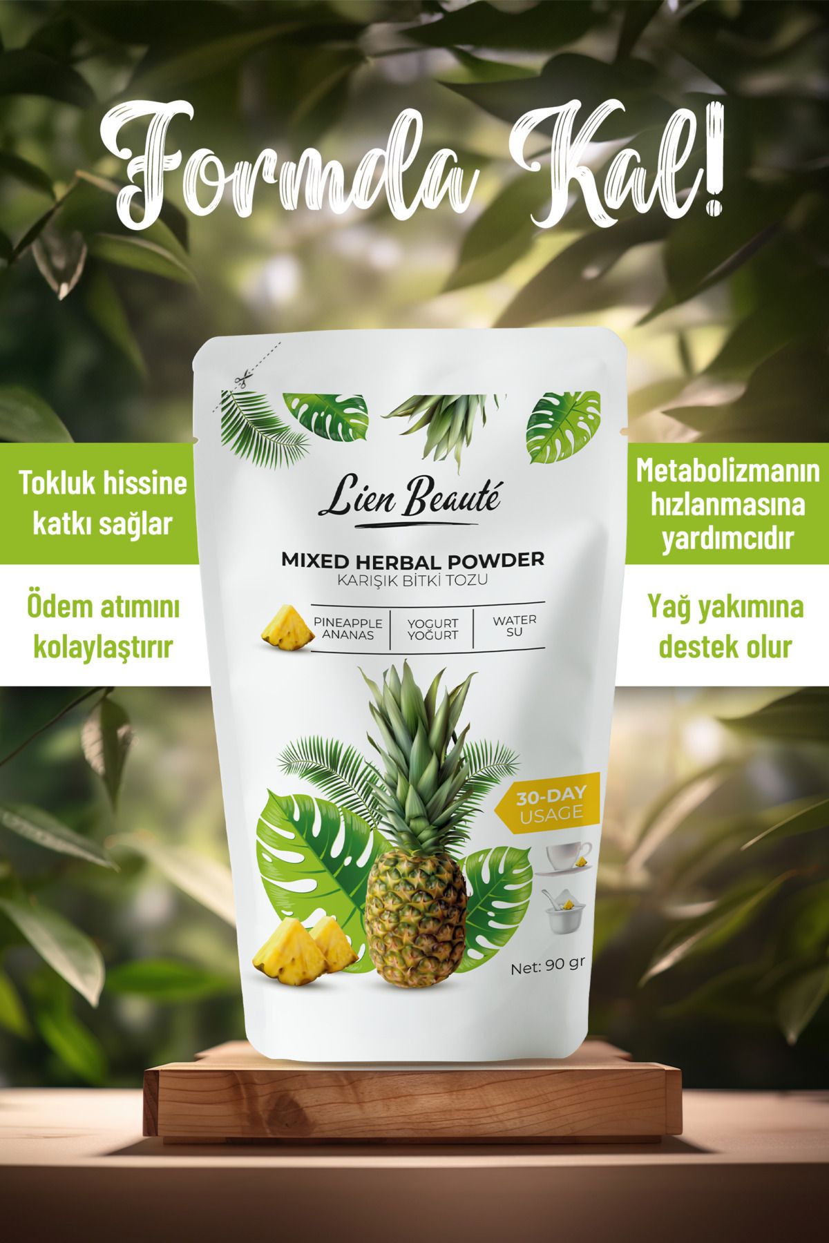 Lien Beaute Zayıflama Ve Kilo Verme Yardımcı, Diyet Destekleyici Detoks Form Ananas Bromelain Çayı Tozu