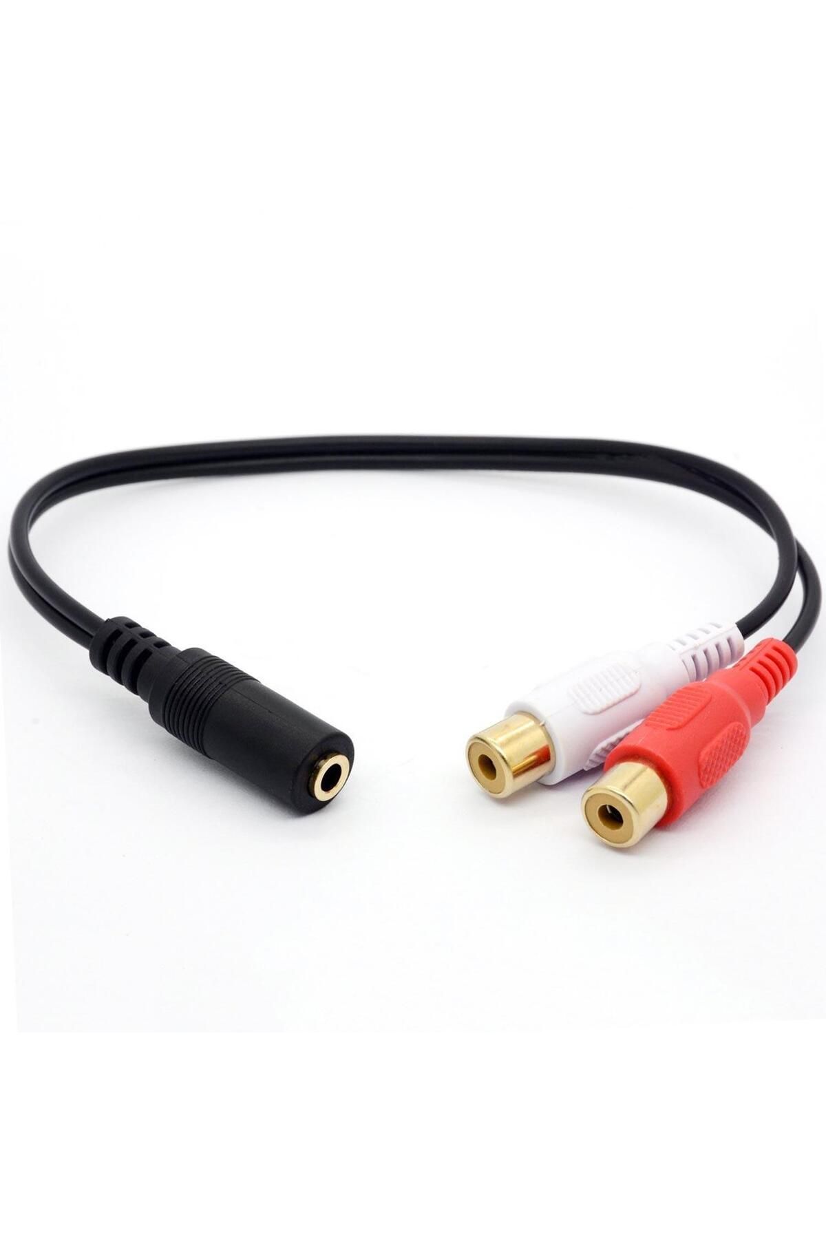 S-LINK S-LİNK SL-358 2 Rca Uzatma Kablosu Dişi To Aux 3.5mm Dişi 15cm