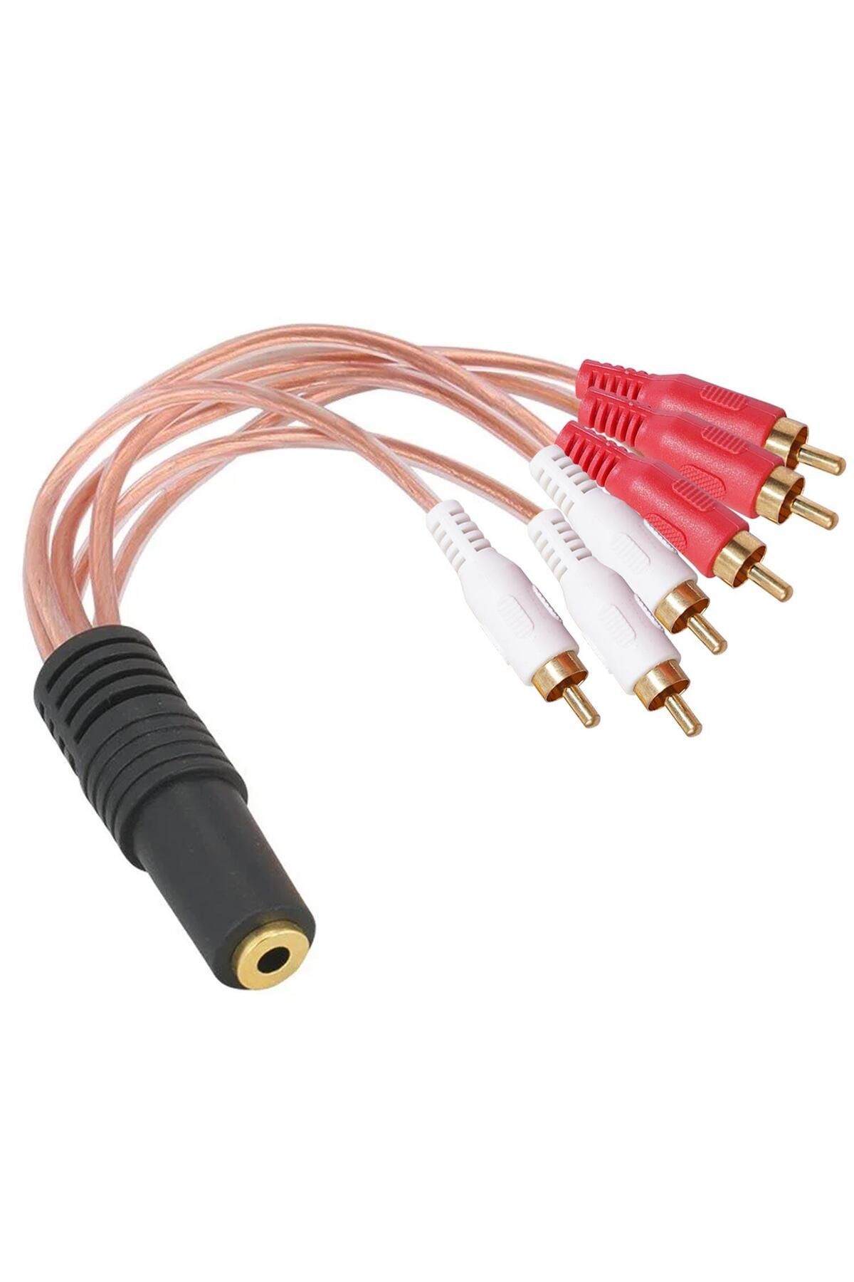 S-LINK S-LİNK SL-DCR36 6 Rca Uzatma Kablosu Erkek To Aux 3.5mm Dişi 15cm