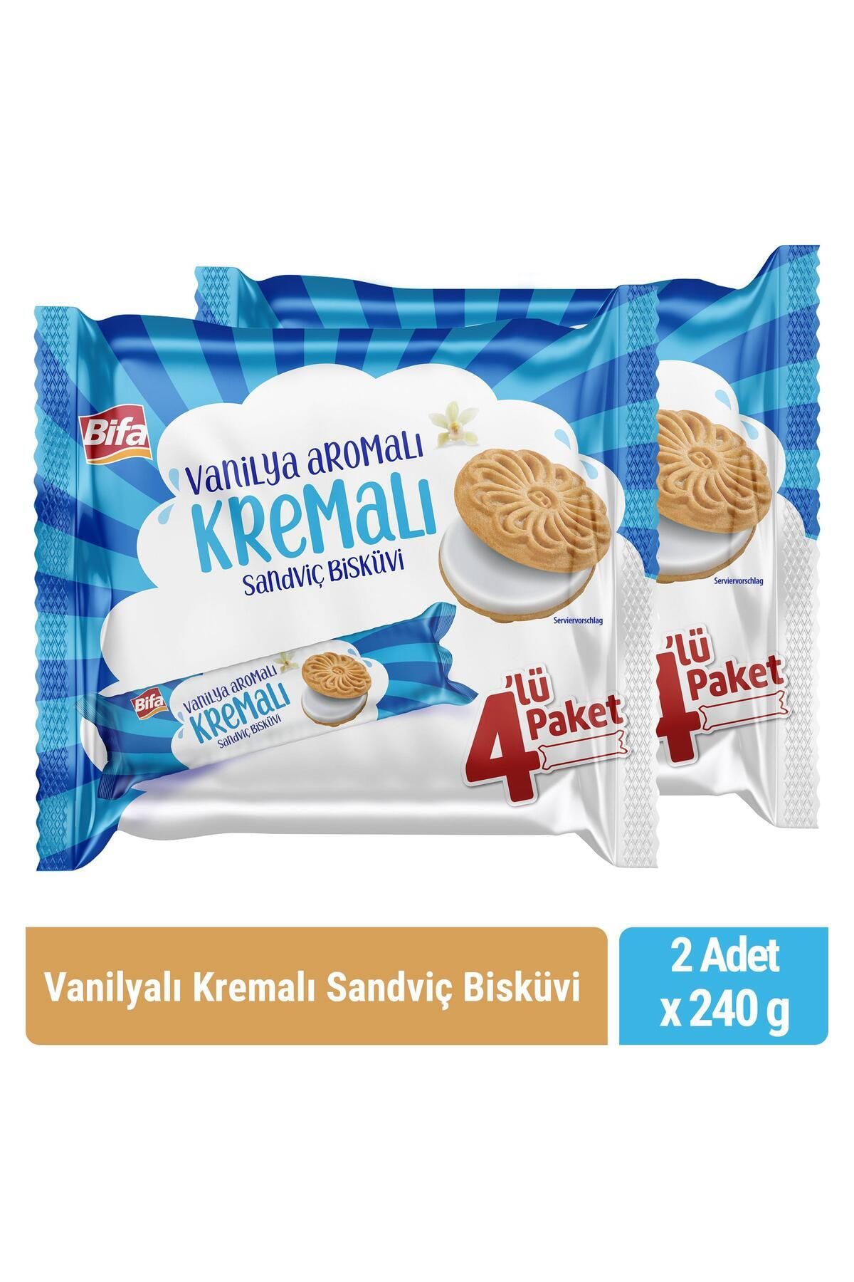 Bifa Vanilyalı Kremalı Sandviç Bisküvi 240 gr x 2 adet