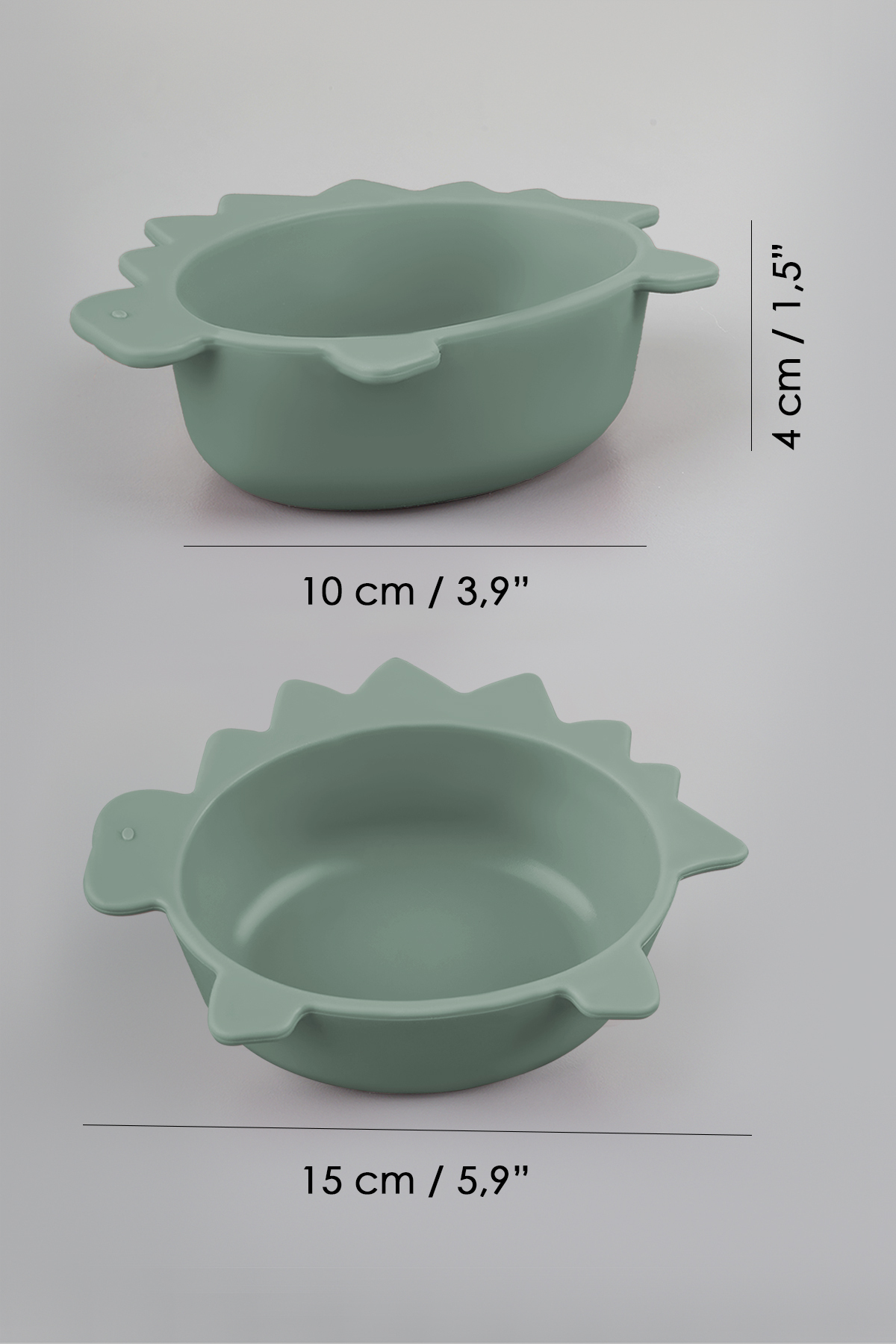 Meleni Baby 3'lü Hayvan Figürlü Silikon Bebek Mama Kasesi Seti - Şekilli Bebek Beslenme Kasesi Yeşil fotoğrafı 6 (önizleme)