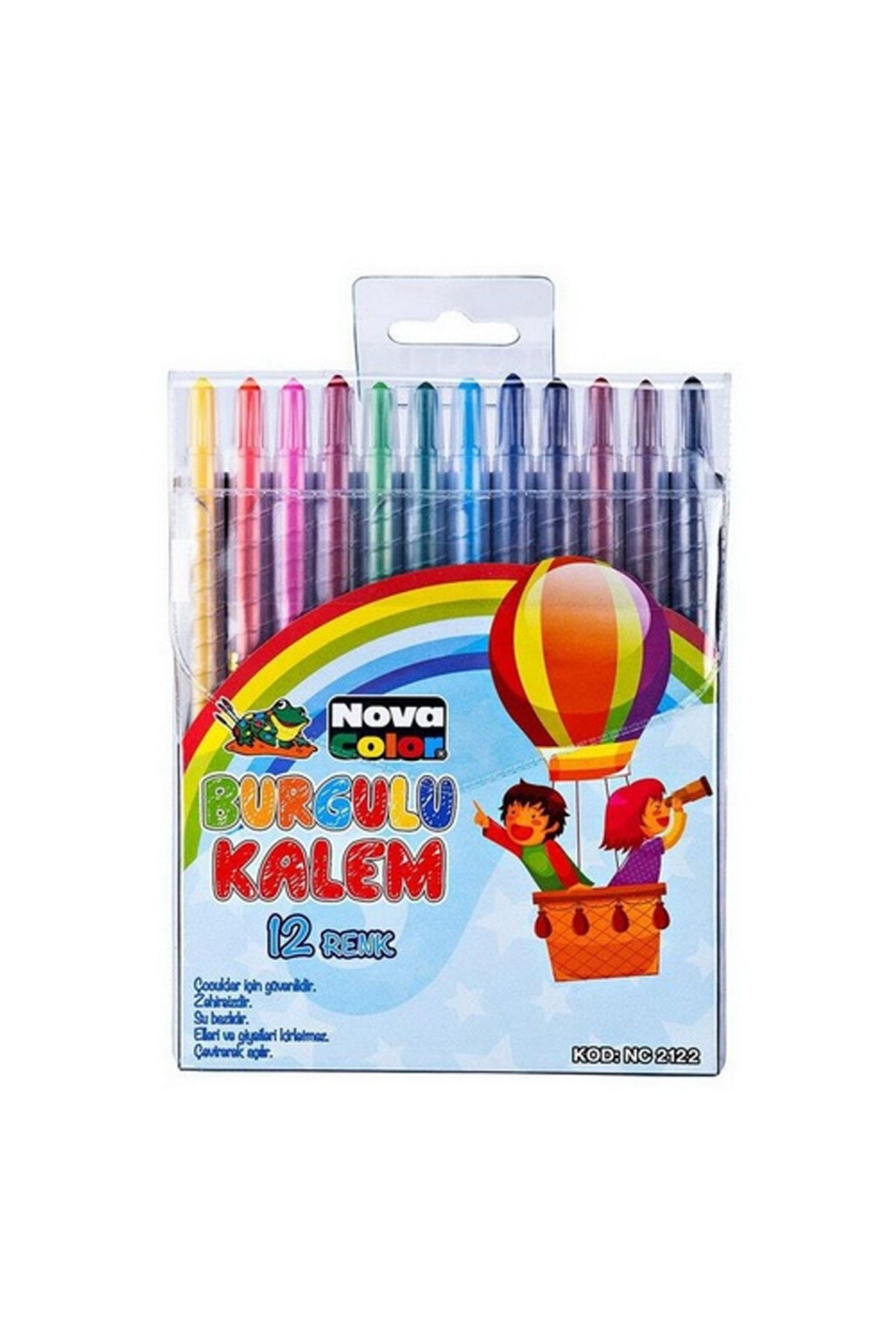 Heez Nova Color 12 Li Çevirmeli Mum Boya Nc-2122