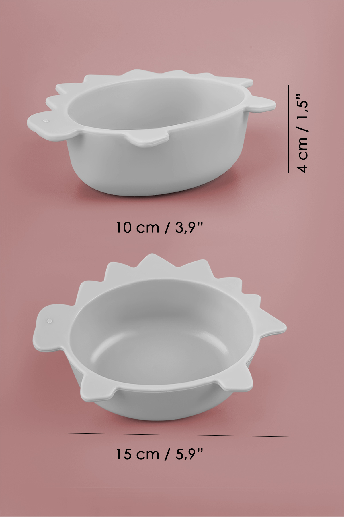 Meleni Baby 3'lü Hayvan Figürlü Silikon Bebek Mama Kasesi Seti - Şekilli Bebek Beslenme Kasesi Gri fotoğrafı 6 (önizleme)