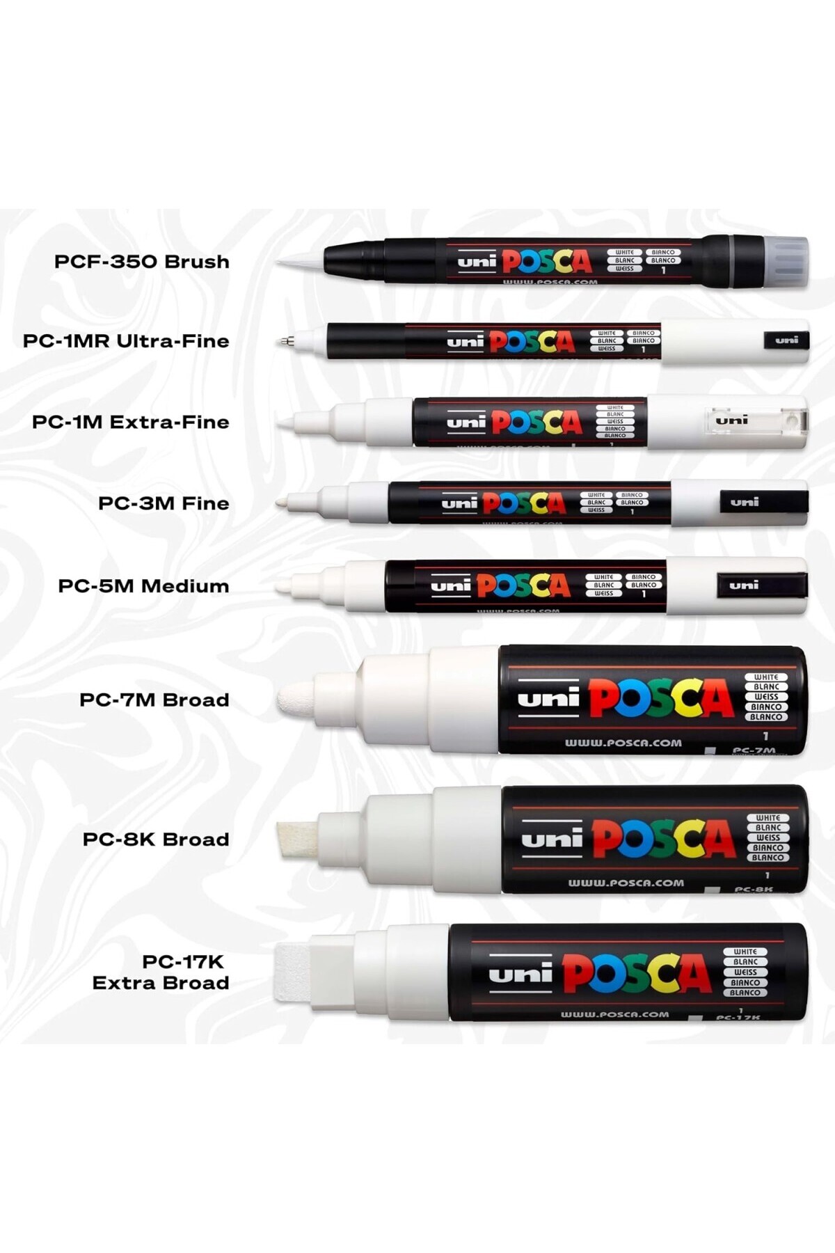 Set Di 16 Pennarelli POSCA Basic PC-5M – Punta Conica Media Da 1,8-2,5 Mm – Colori Assortiti