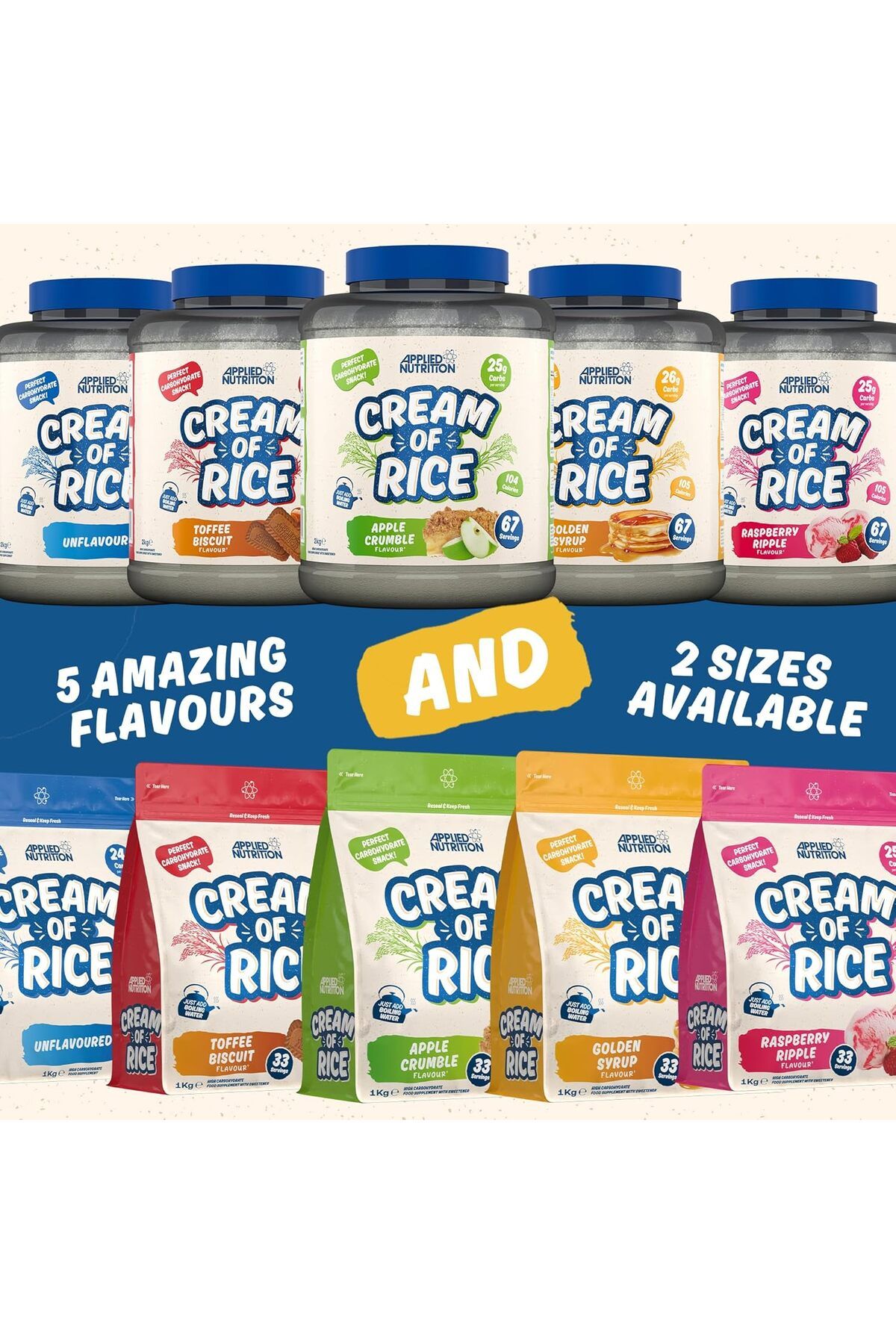 applied nutrition-Cream of Rice - High Carbohydrate Cream of Rice Supplement, Source of Energy for B 9