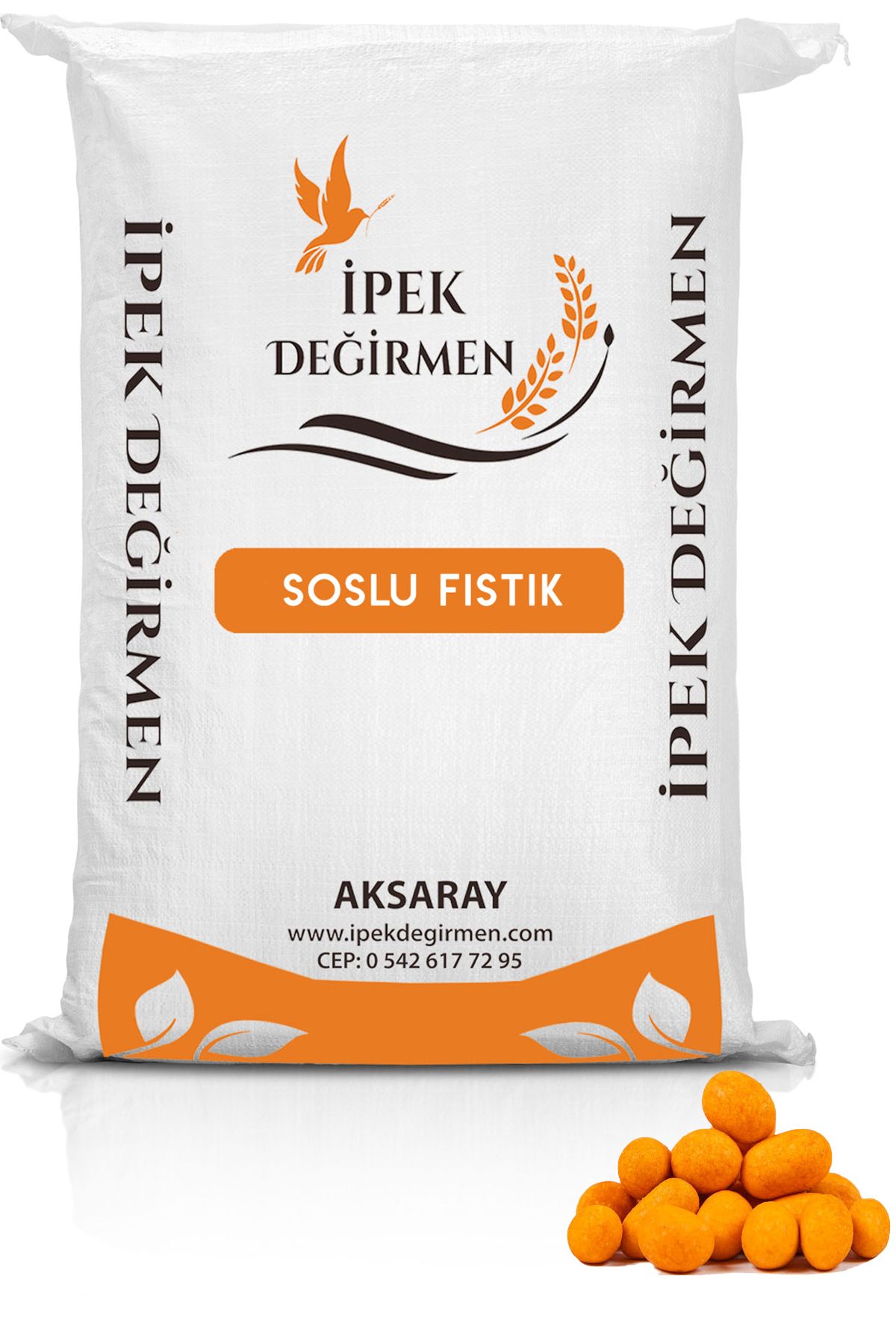 İpek Değirmen Lüks Kuruyemiş Iri Boy Cips Çerez Soslu Fıstık 1 Kg