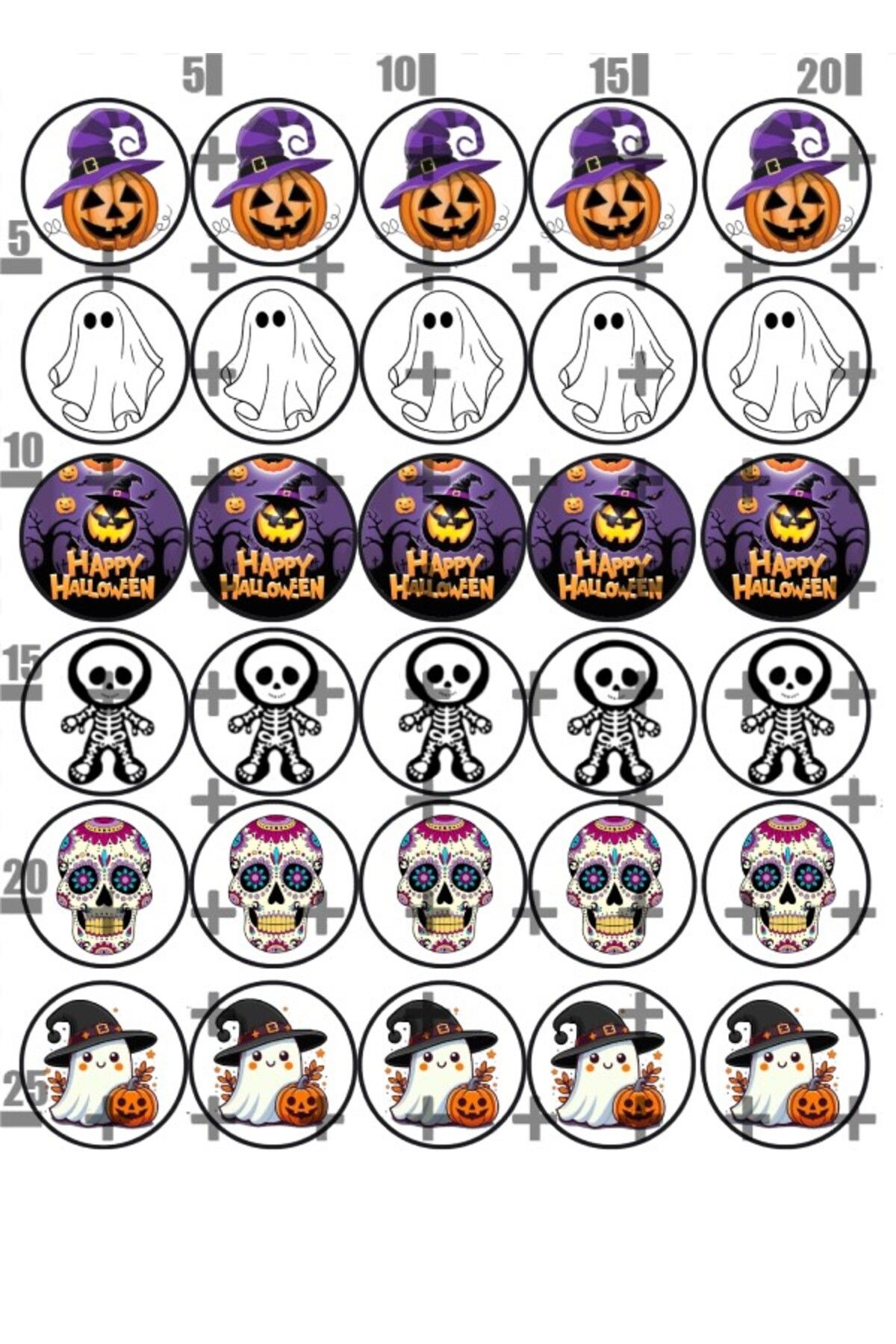 Lyroni Yenilebilir Şeker Kağıdı Halloween Temalı Lolipop Pasta Süsleme