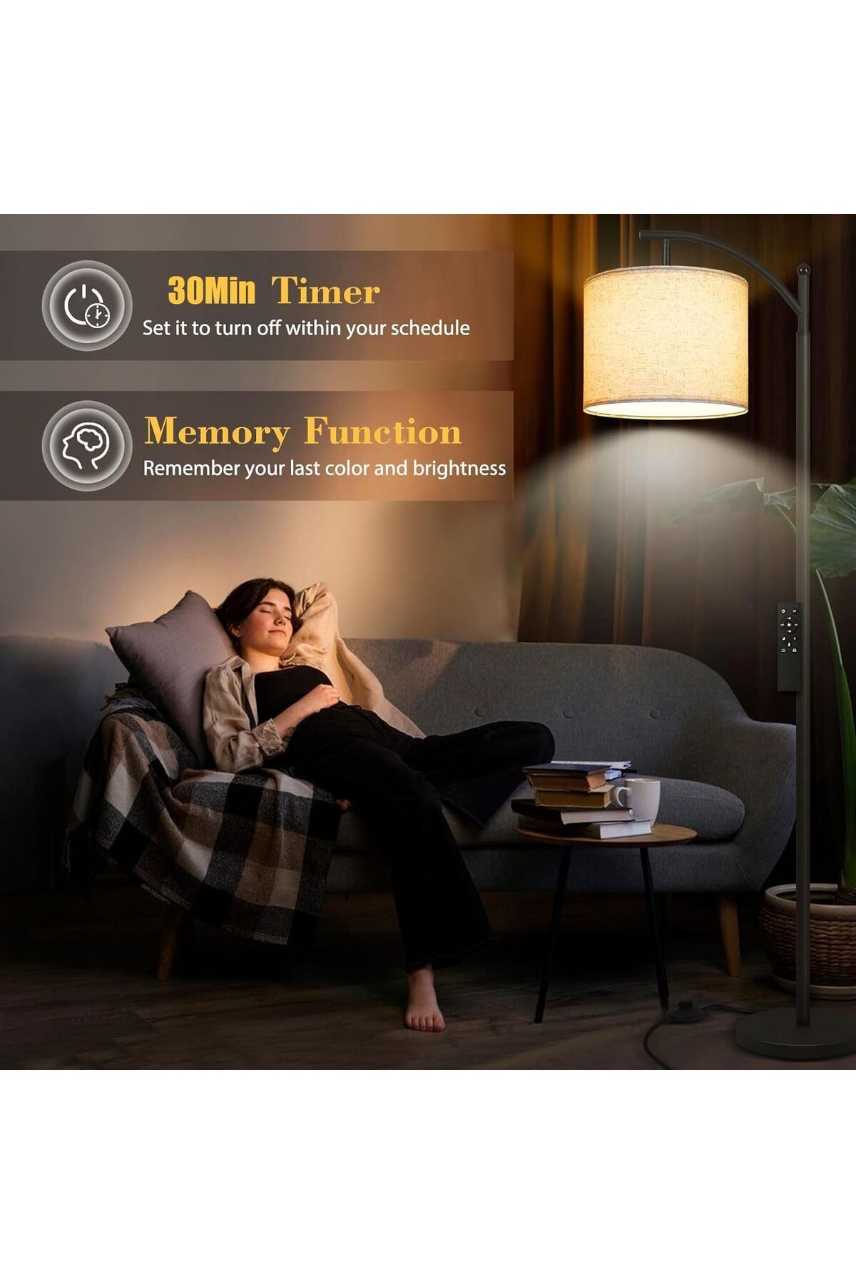 COOYA-Floor Lamp,smart Led With Remote Control,app Control,adjustable Lampshade,for Bedroom,living Room 5