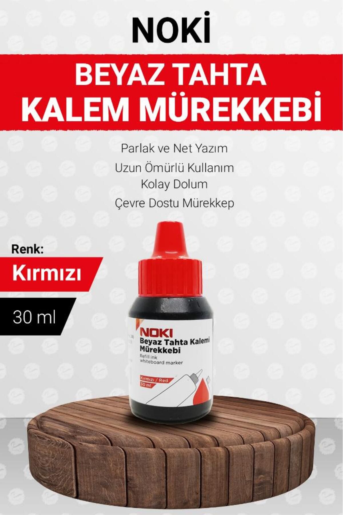 t tuğset etiket Noki Tahta Kalemi  Mürekkebi - Beyaz Yazı Tahtası Kalemi Mürekkebi Kırmızı 1 Adet 30 ml -T1149