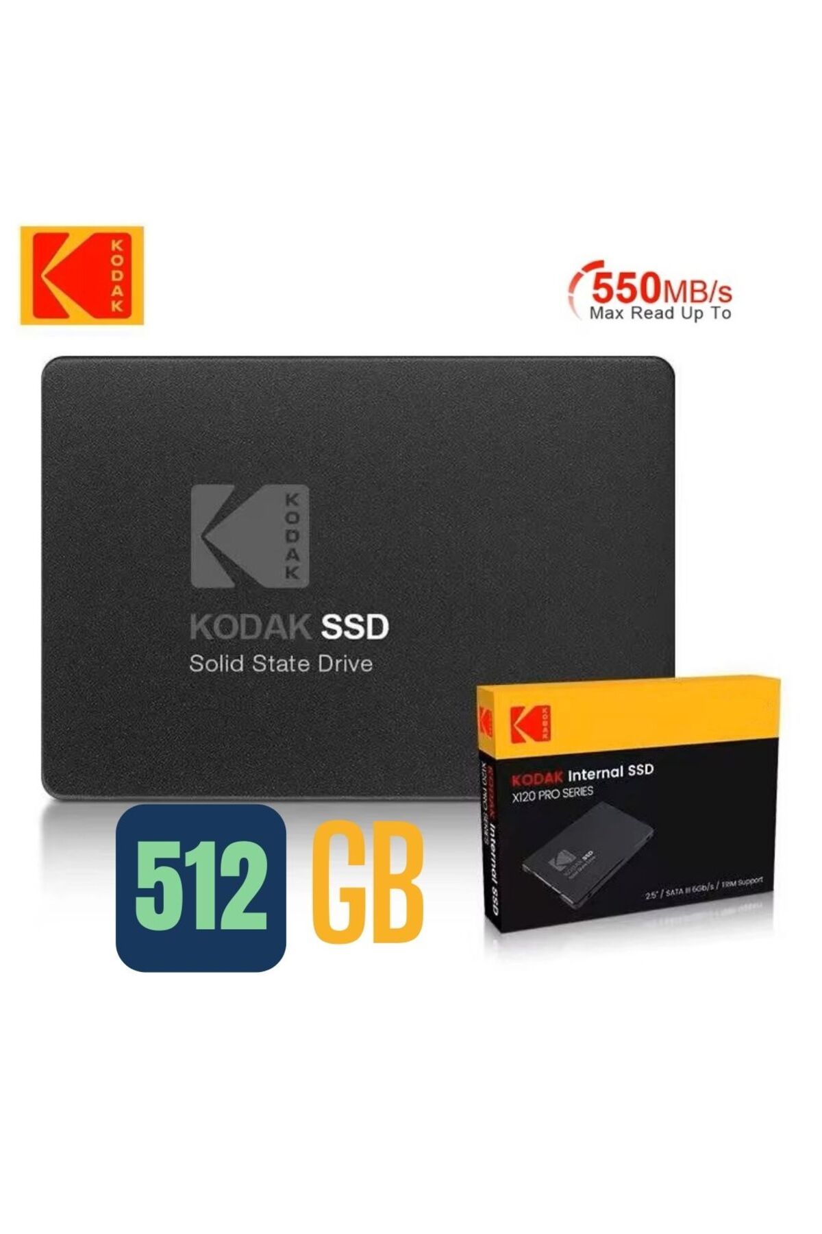 Kodak SATA SSD 550MB OKUMA / 510MB YAZMA