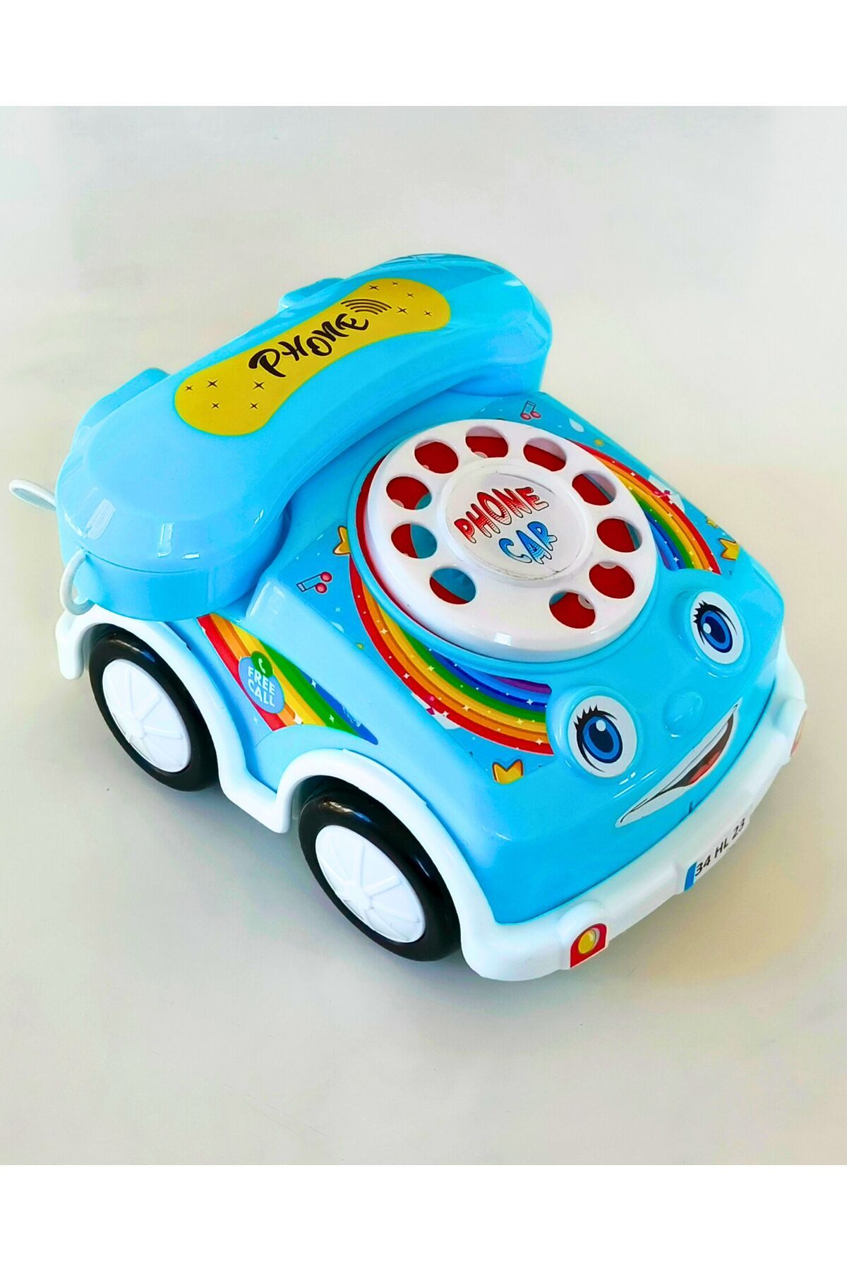 Genel Markalar Çevirmeli Arabalı Oyuncak Telefon-sevimli gülen nostaljik telefon