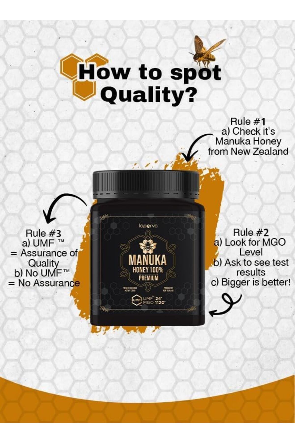 Laperva-Manuka Honey, 1120 Mgo, 250 Gm, Immune System Support, Treatment Of Digestive Problems 3