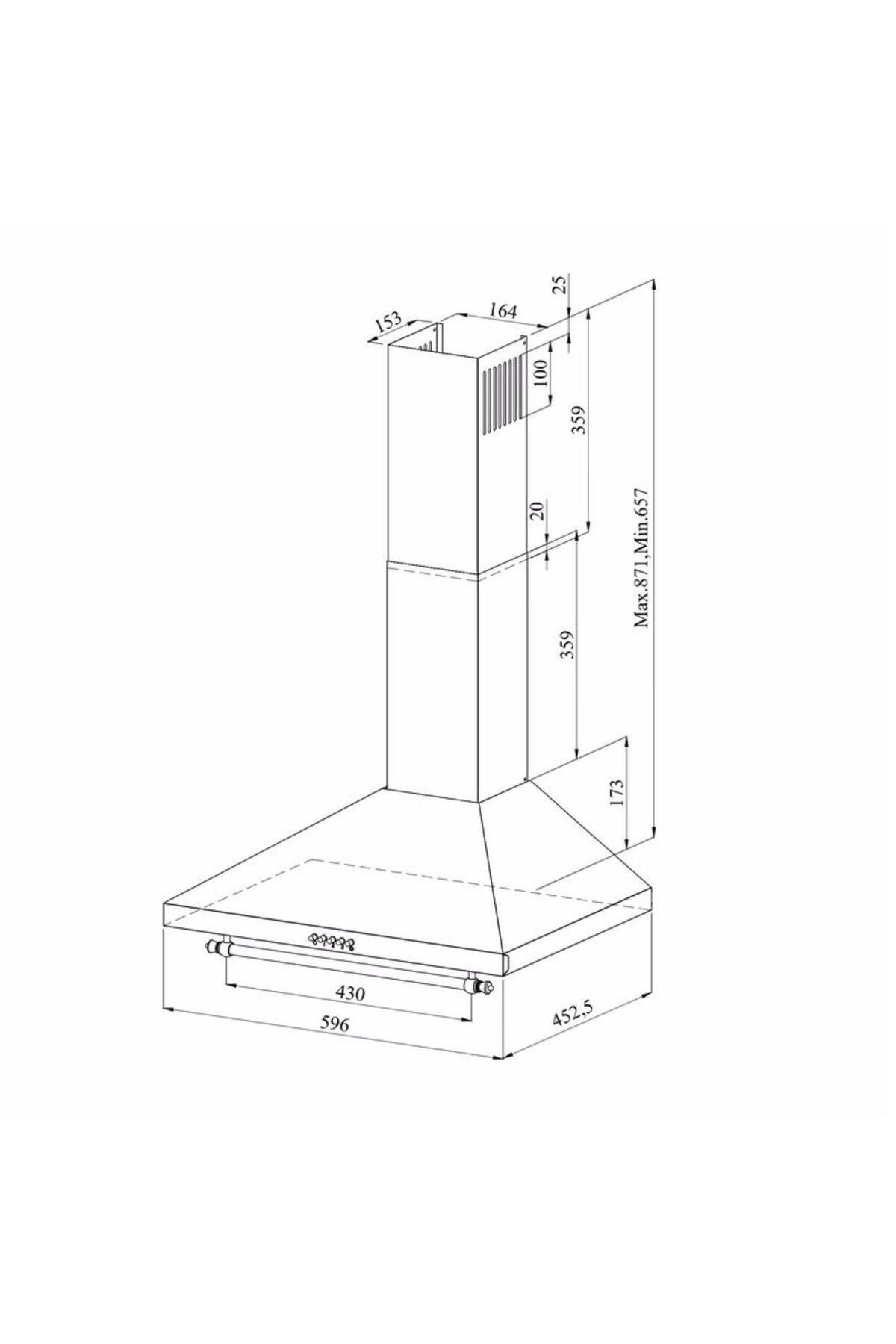 GL GENERAL GLD 022RK Rustik 60 cm Krem Davlumbaz