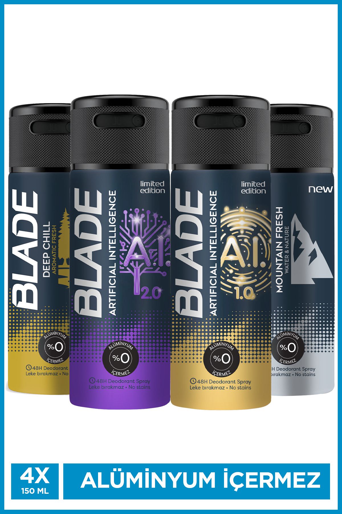 Blade Erkek Deodorant Karma Set 4x150 Ml