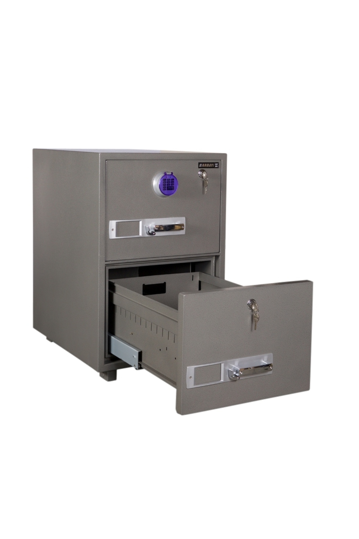 Mahmayi-Secureplus 680-2Dk 2 Dial Lockable Drawer Storage Hammertone Paint (2 Drawer, Key + Digital Dial) 8