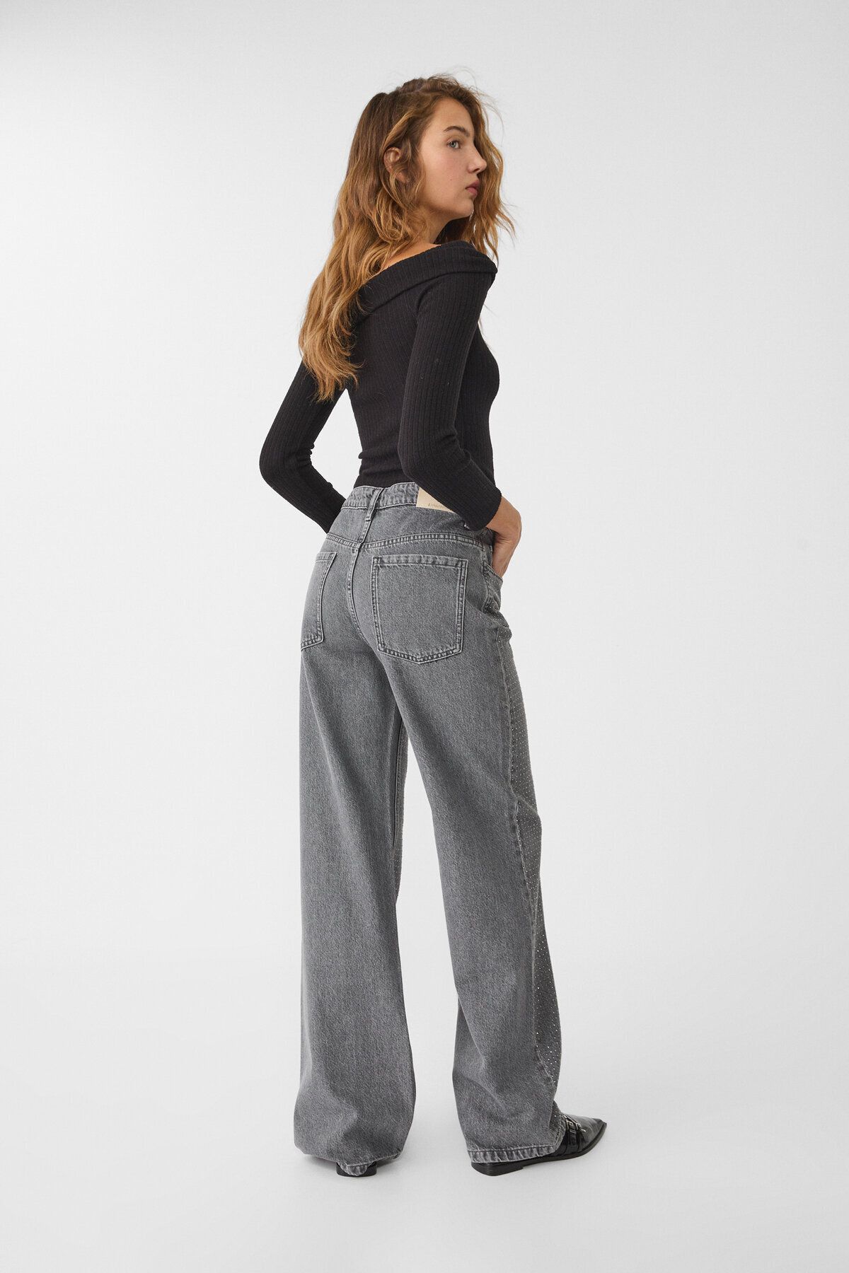 Stradivarius-Straight-fit jeans with rhinestones 3