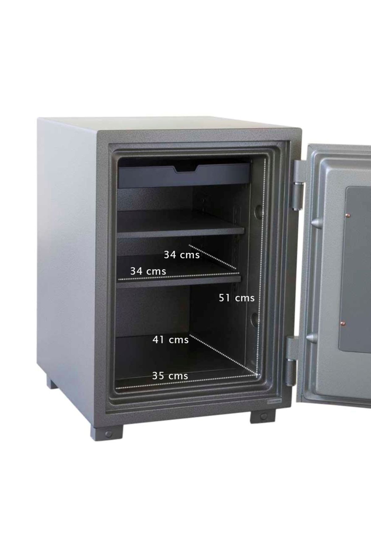 Mahmayi-Secure 105 Fire Safe Secure Functional Organiser with Dial and Key- W49.4cm x D55cm x H71.8cm (Grey) 4
