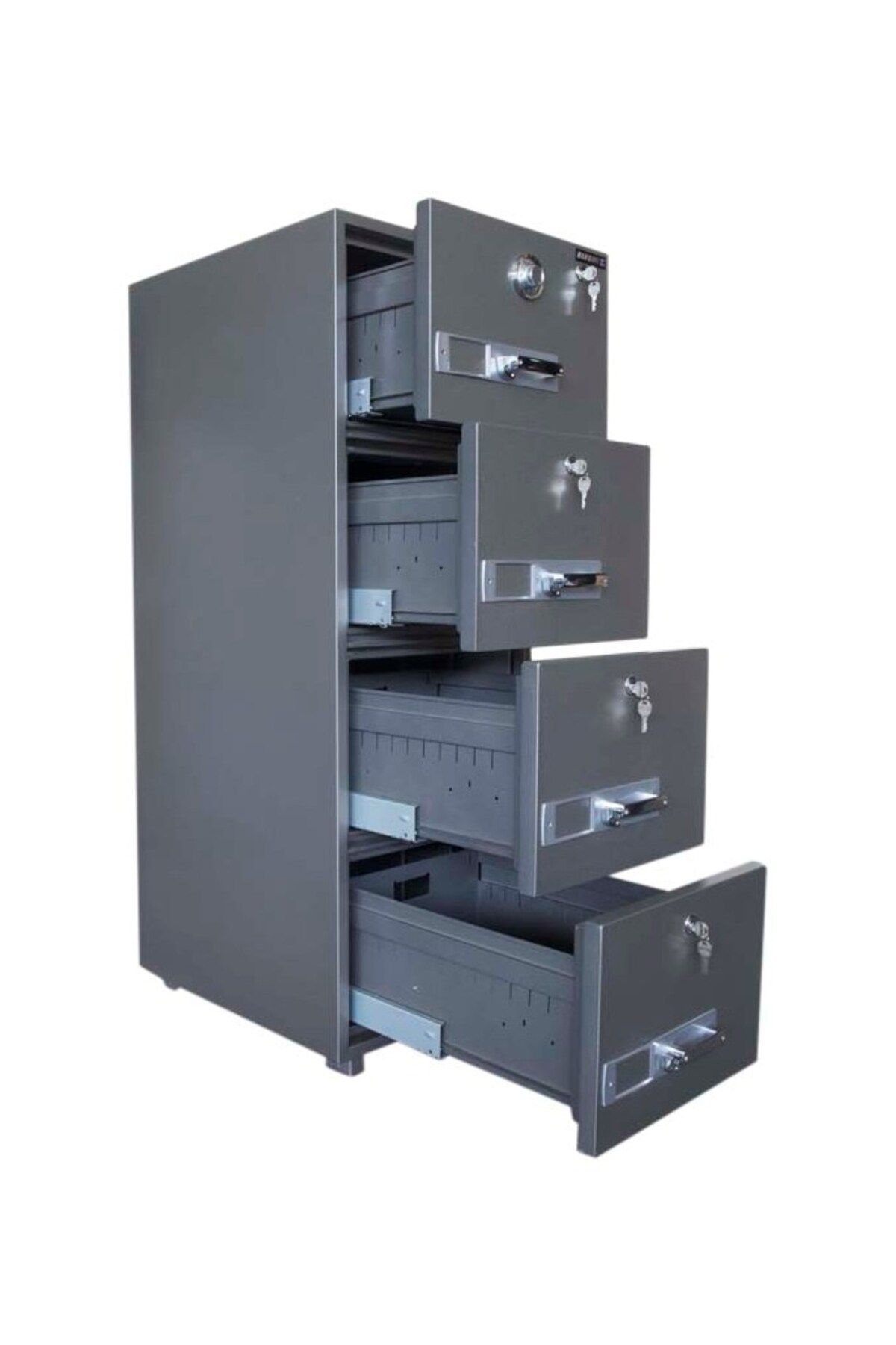 Mahmayi-Secure Plus Locking Dial For Better Organisation 4 Drawer Fire Filing Cabinet - 680-4DK, Grey 3