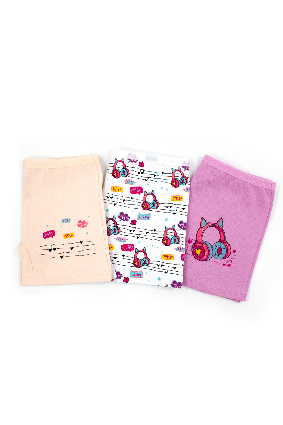 Öts-Girl's 6-Piece Colorful Music Printed Lycra Boxers 6