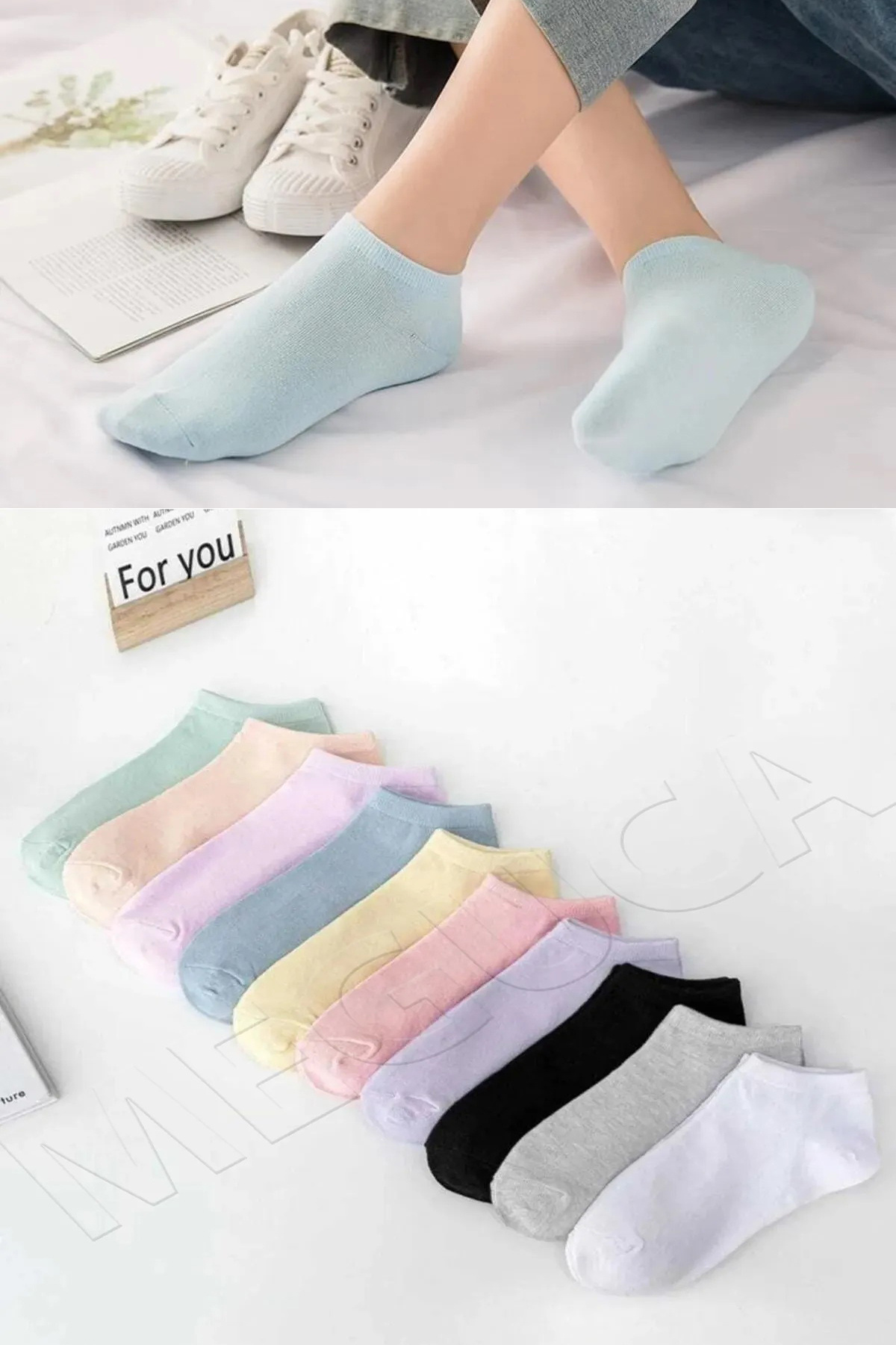  جوراب ساق بلند زنانه نخی نرم و لطیف، 10 جفت