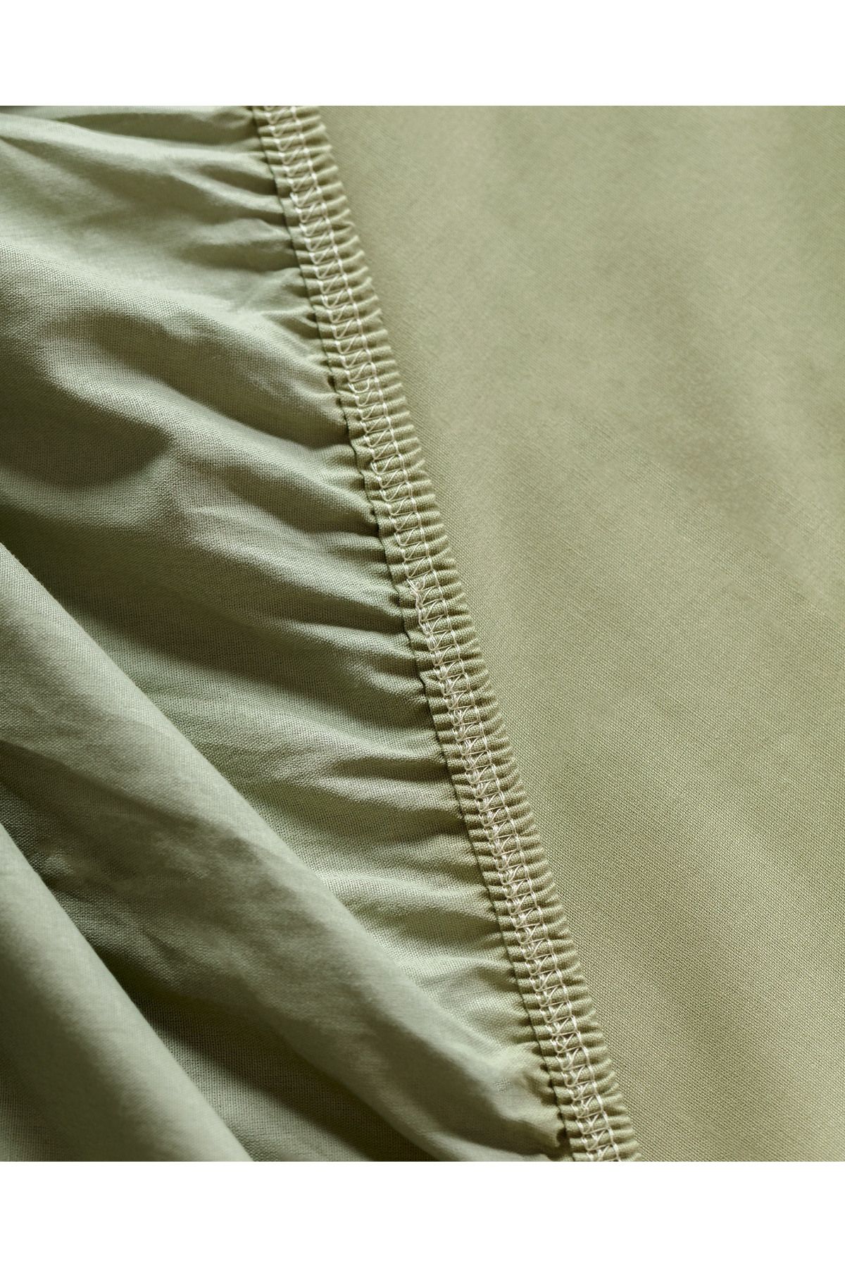 Madame Coco-Manon Double 100% Cotton Ranforce Fitted Sheet Set - Khaki 3