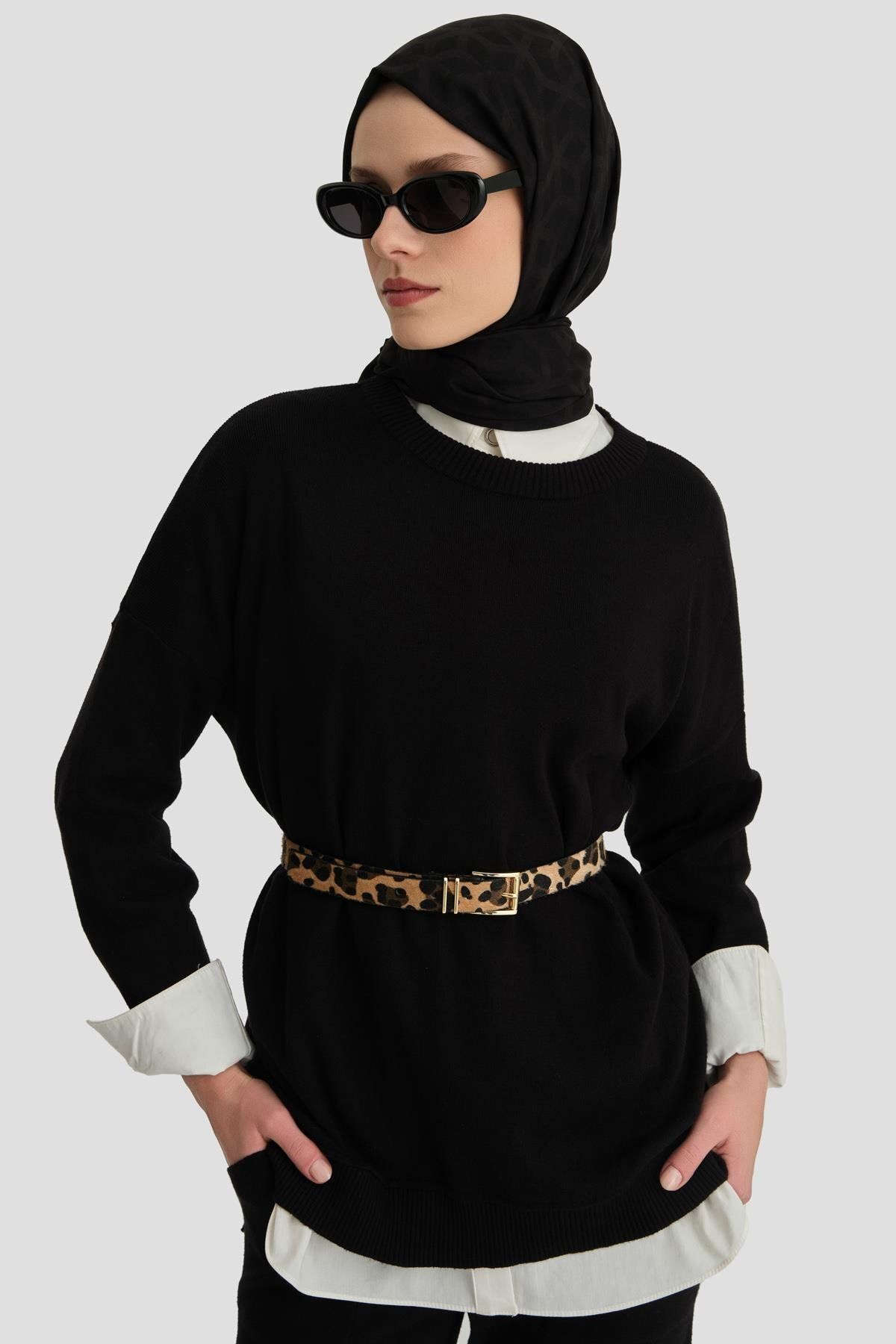 کت و شلوار بافتنی 24kd4215 مشکی Armine