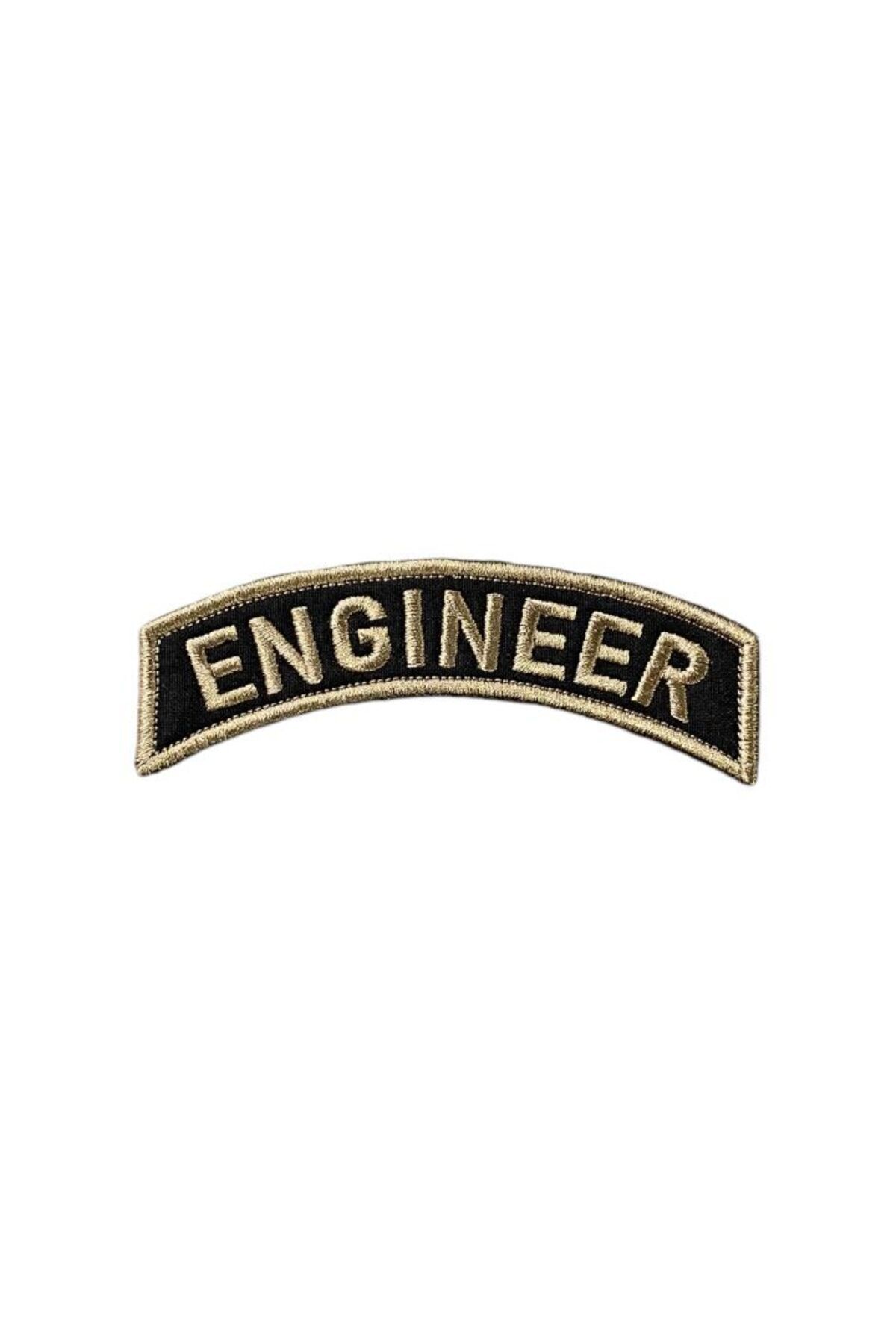Ex Patch-Black Background Engineer Engineer Scris Patch Broderie 10 X 3 Cm 1
