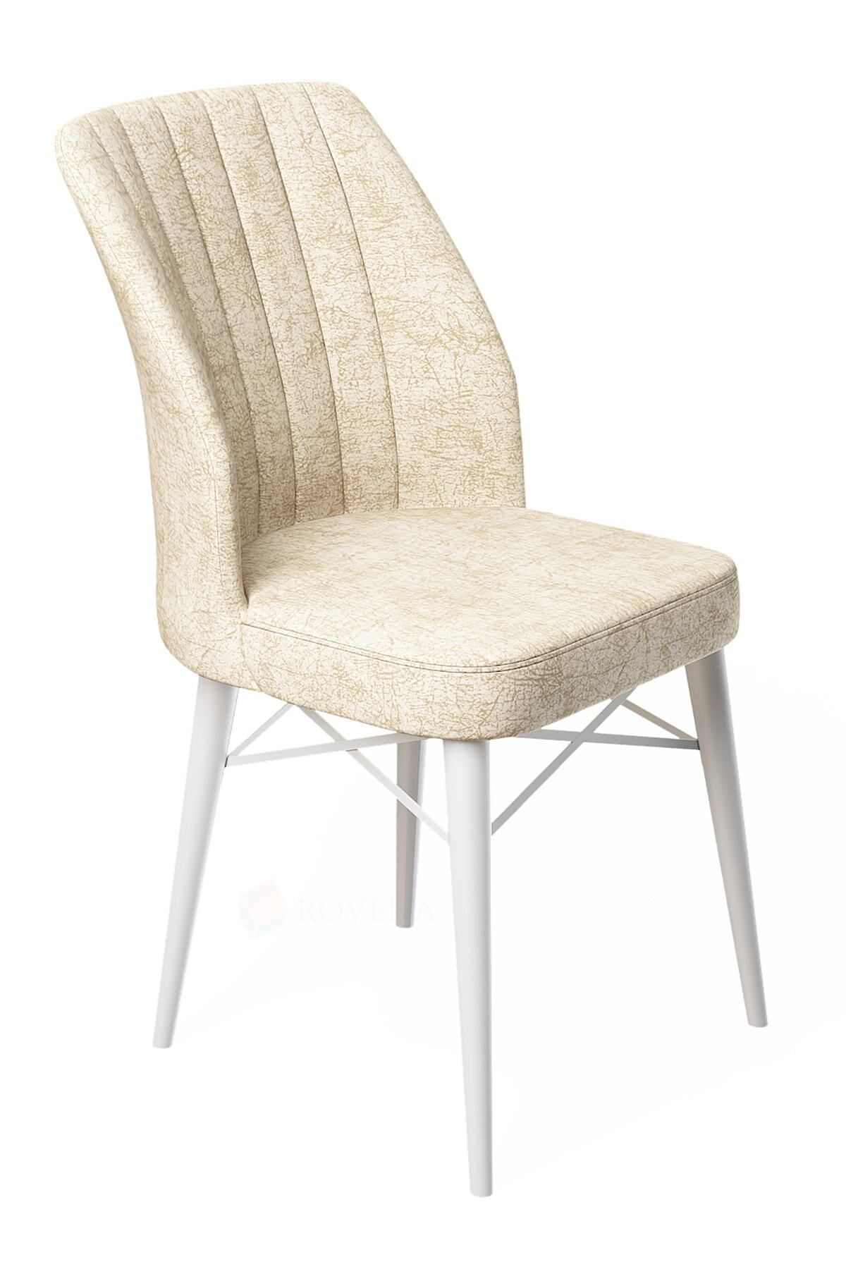 Rima Beyaz Mermer Desen 70x110 Mdf Sabit Mutfak Masası Takımı 4 Adet Sandalye-3