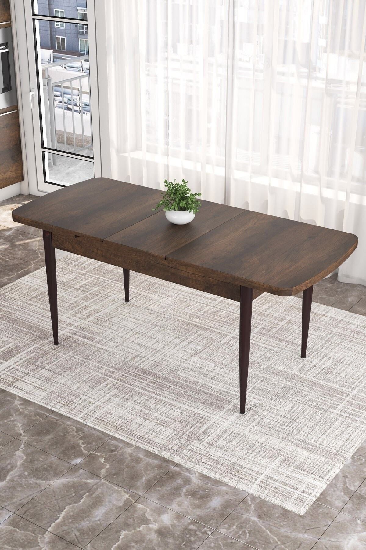 Mabel Barok Desen 80x132 Açılabilir Mdf Yemek Masası Takımı 6 Adet Sandalye-3