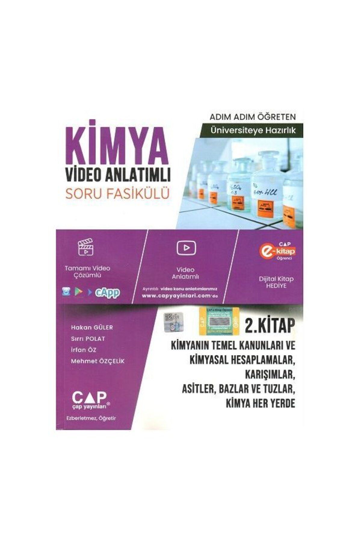 Çap Yayınları Çap Kimya 2. Kitap Konu Anlatımlı Soru Bankası Parlayan Proje Ayraç Hediye
