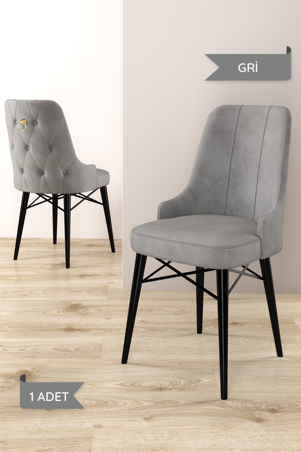 Mirka Siyah Mermer Desen 80x132 Açılabilir Mutfak Masası Takımı 6 Adet Sandalye-3