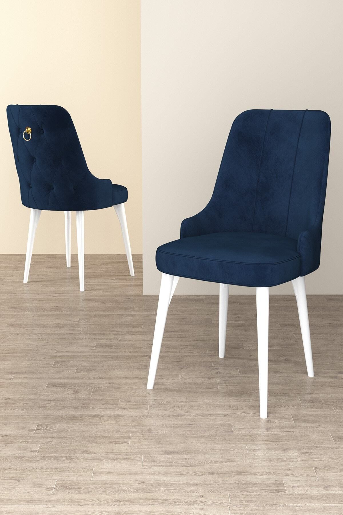 Mabel Beyaz Mermer Desen 80x132 Açılabilir Mdf Mutfak Masası Takımı 4 Adet Sandalye-3
