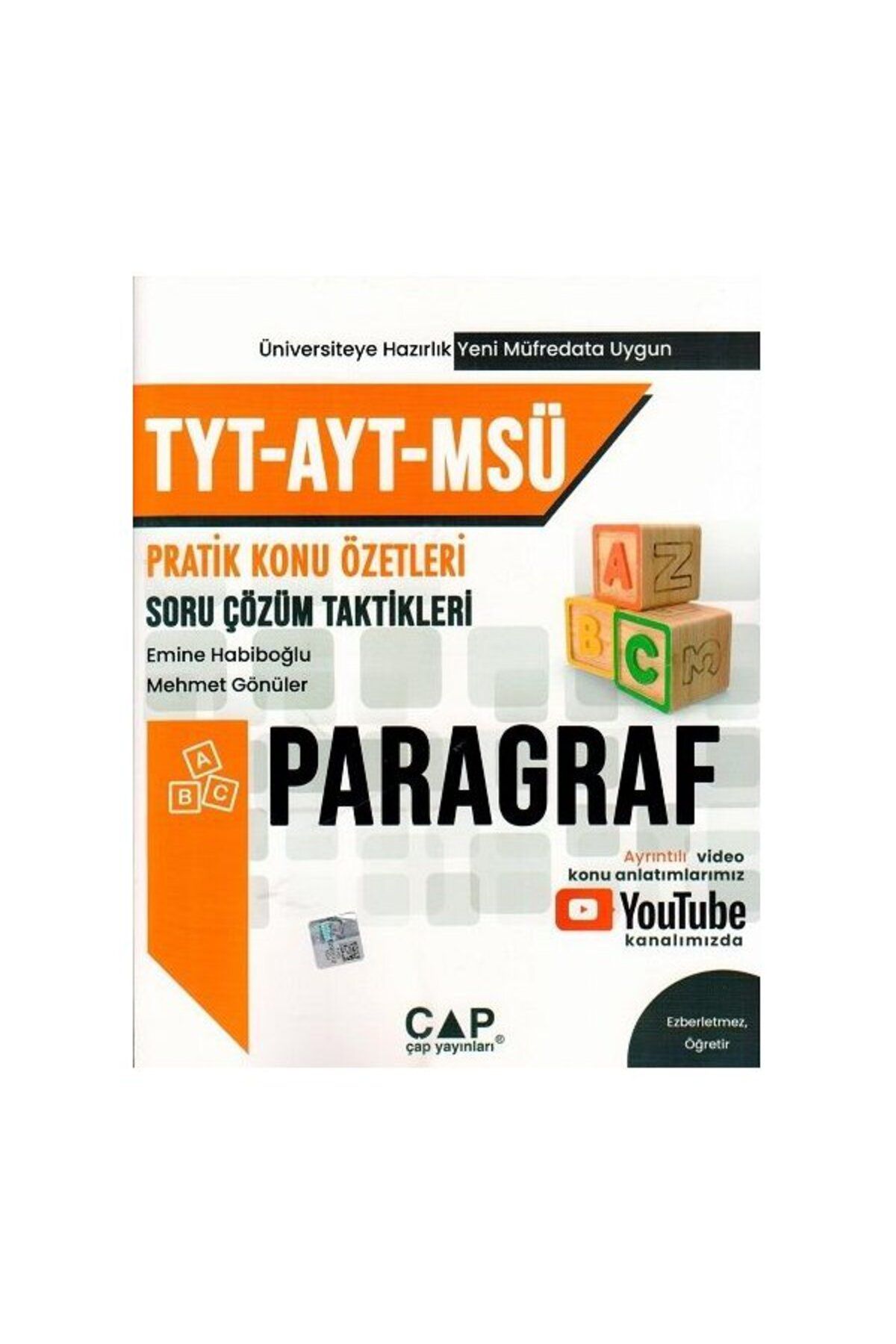 Çap Yayınları Çap TYT AYT MSÜ Paragraf Konu Özetli Soru Çözümleri Parlayan Proje Ayraç Hediye