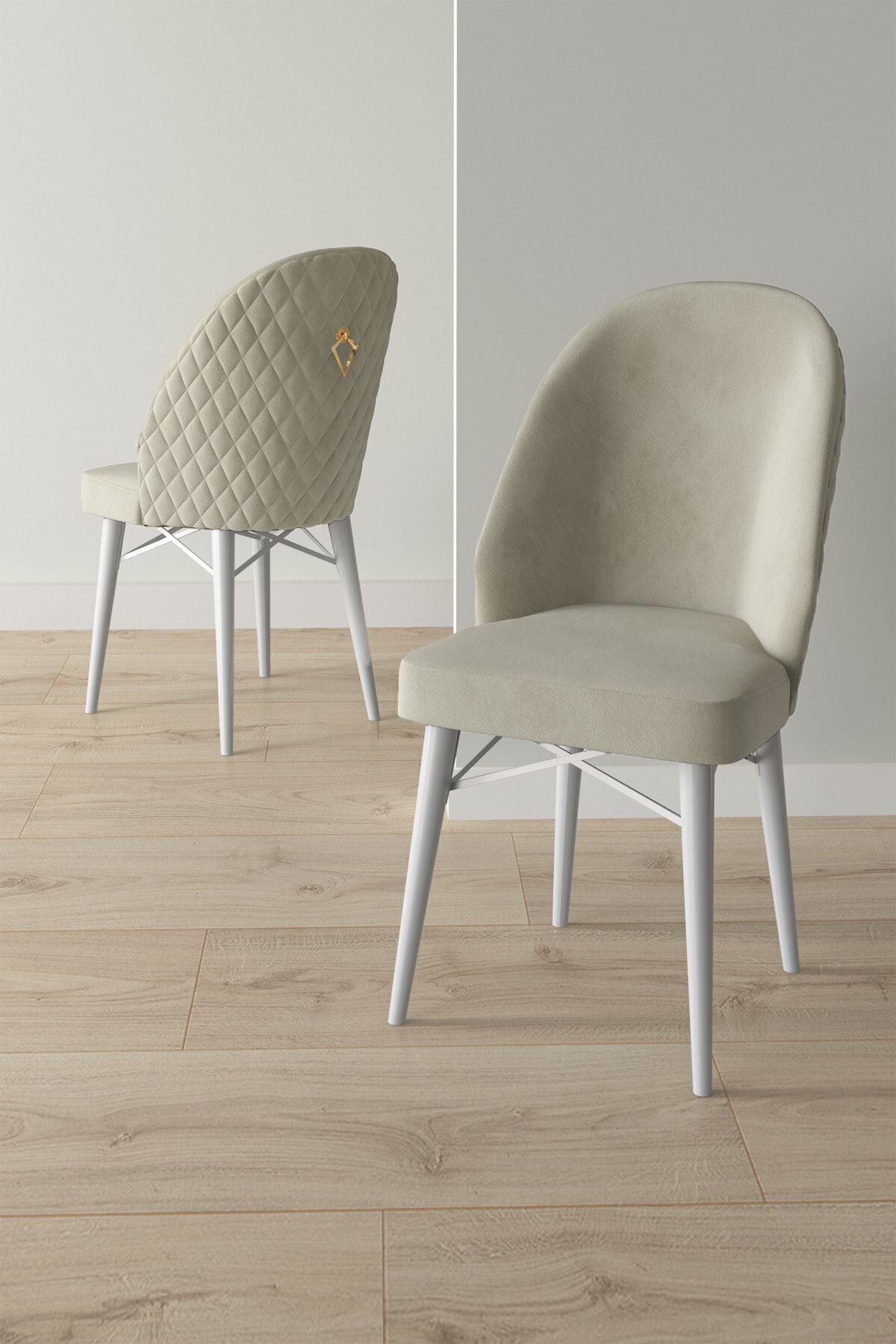 violeta Beyaz Mermer Desen 80x132 Mdf Açılabilir Mutfak Masası Takımı 4 Adet Sandalye-2
