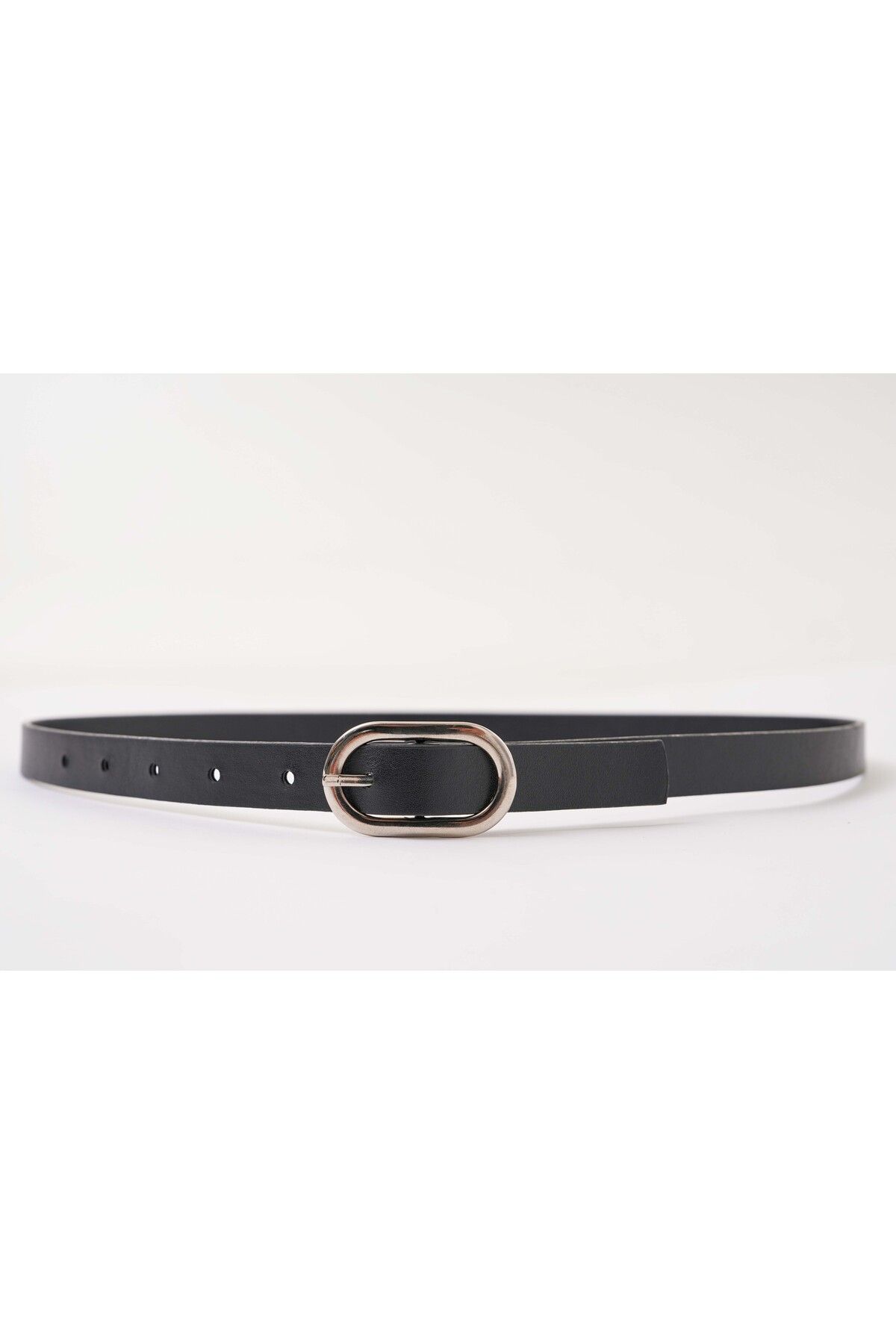 bayansepeti-Black Leather Thin Belt 7070 3