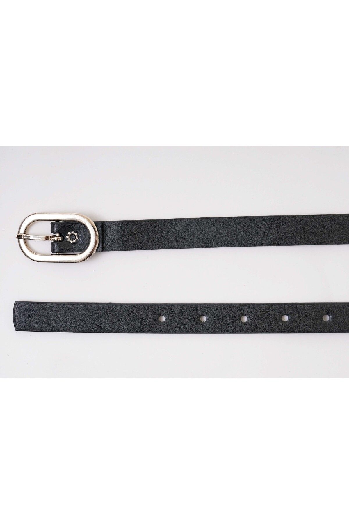 bayansepeti-Black Leather Thin Belt 7070 1