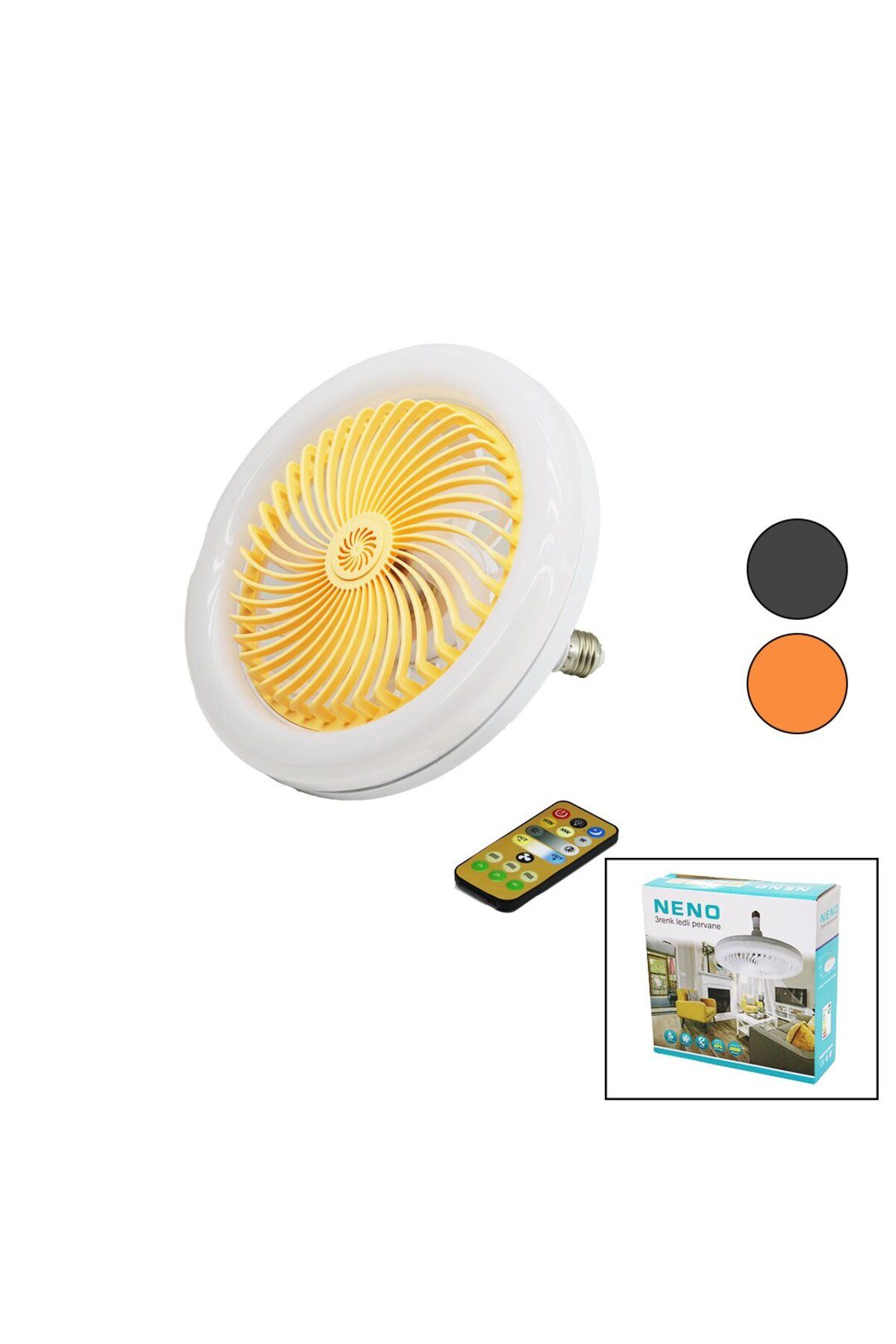 MCreative PERVANELİ 3 RENK LEDLİ KUMANDALILAMBA AMPUL OYNAR BAŞLI DUY ÇAP:15CM6500LUMEN - 3200K (4886)