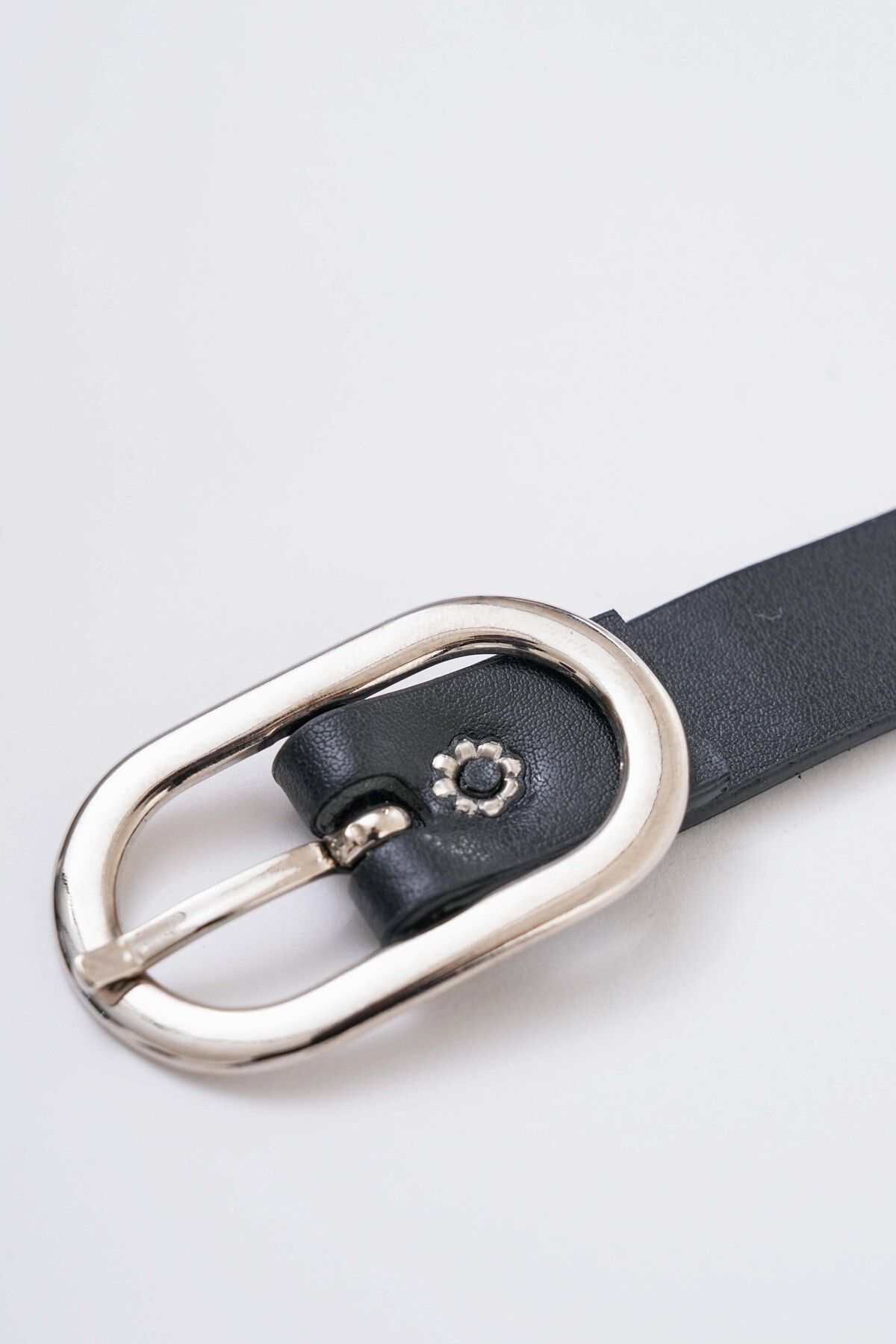 bayansepeti-Black Leather Thin Belt 7070 2