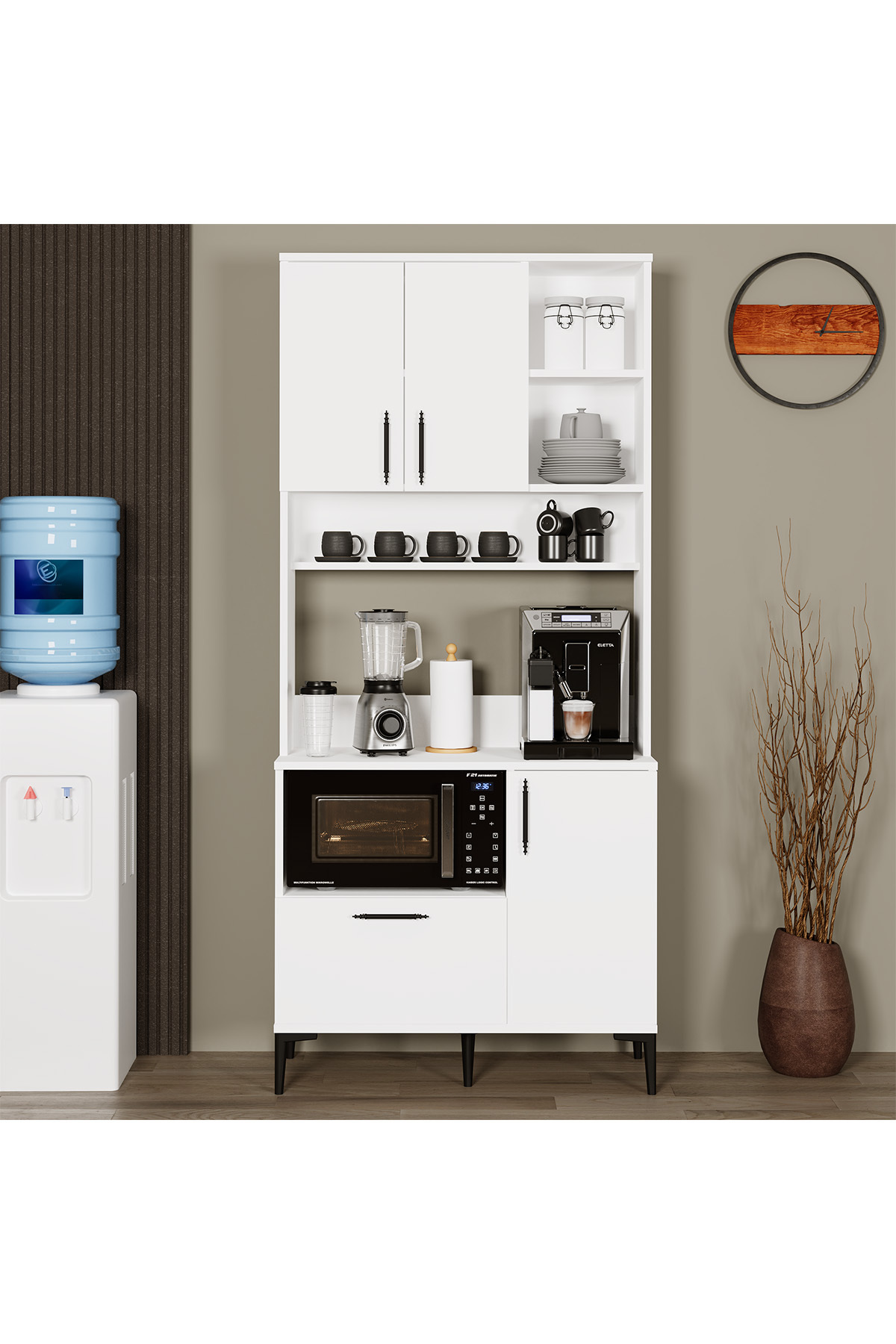Rosalinda Drawer Cabinet with Door Multipurpose Cabinet Kitchen Cabinet Console Coffee Corner