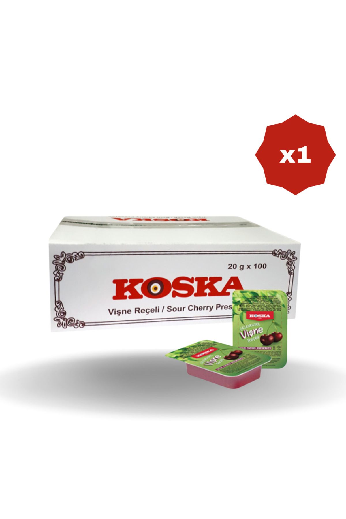 Koska PİKNİK VİŞNE REÇELİ 20 GR 100'LÜ - (1 PAKET)