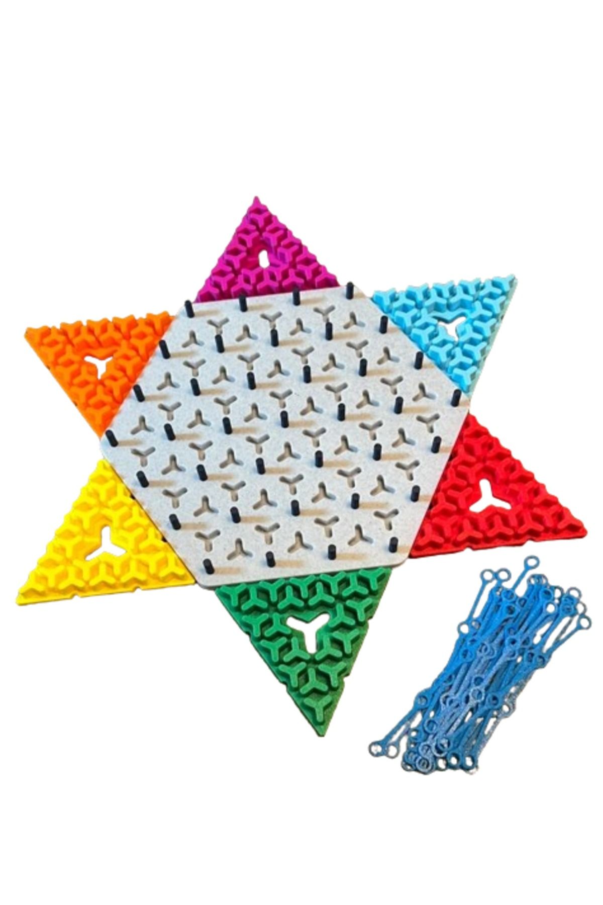 3D Brothers-Triangle Triggle Rubber Band Board Game with Box for Family Fun 3
