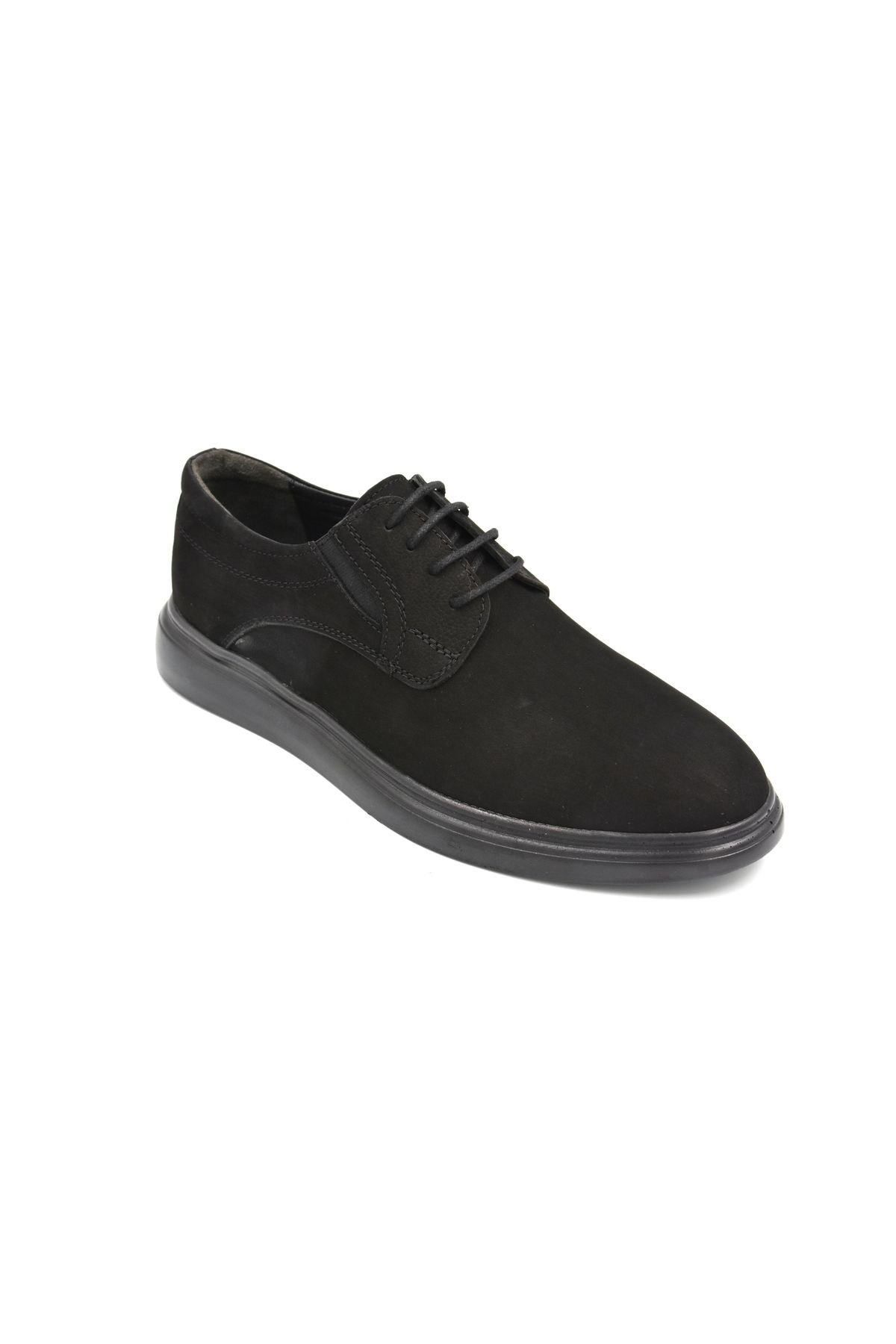BEYAZ-Stilloni Genuine Leather Men's Casual Shoes - Poly, Light Sole, Lace-Up, Black 6