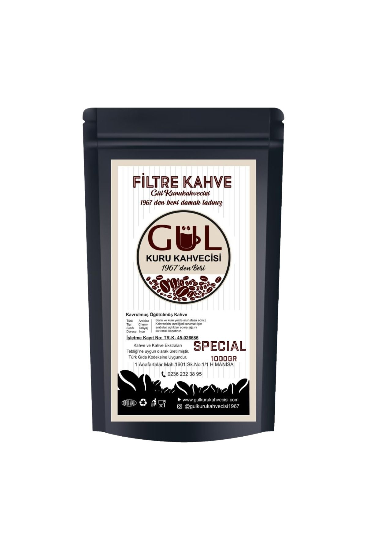 GÜL KURU KAHVECİSİ Filtre Kahve Öğütülmüş 1000 Gr